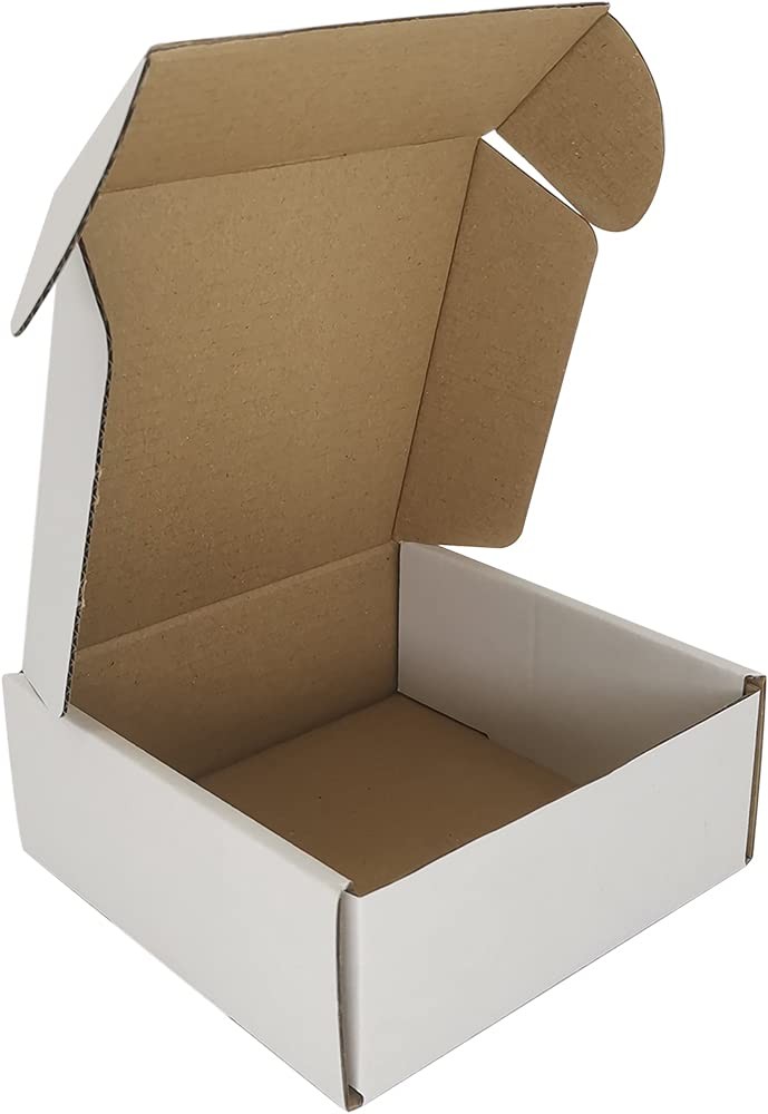25 PCS 5x5x2 Inch White Corrugated Mailers Cardboard Shipping Boxes CM55225