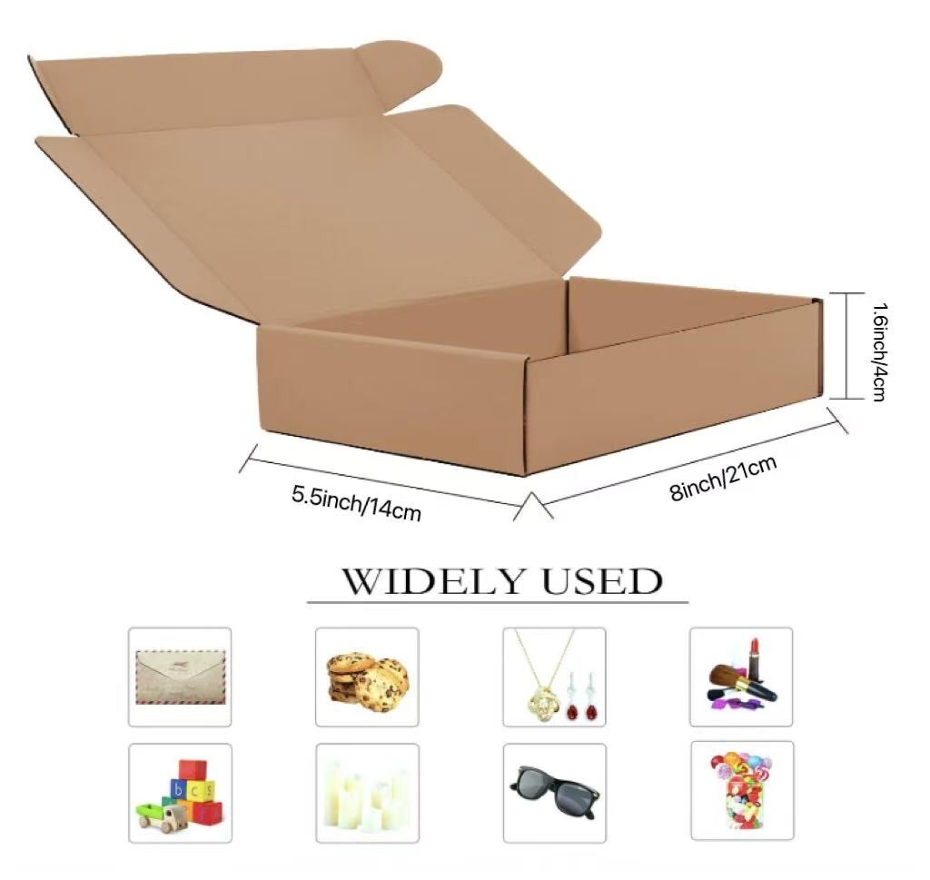 5-25PCS 8inx5.5inx1.6in Shipping Boxes Set Small Cardboard Shipping Box Mailers