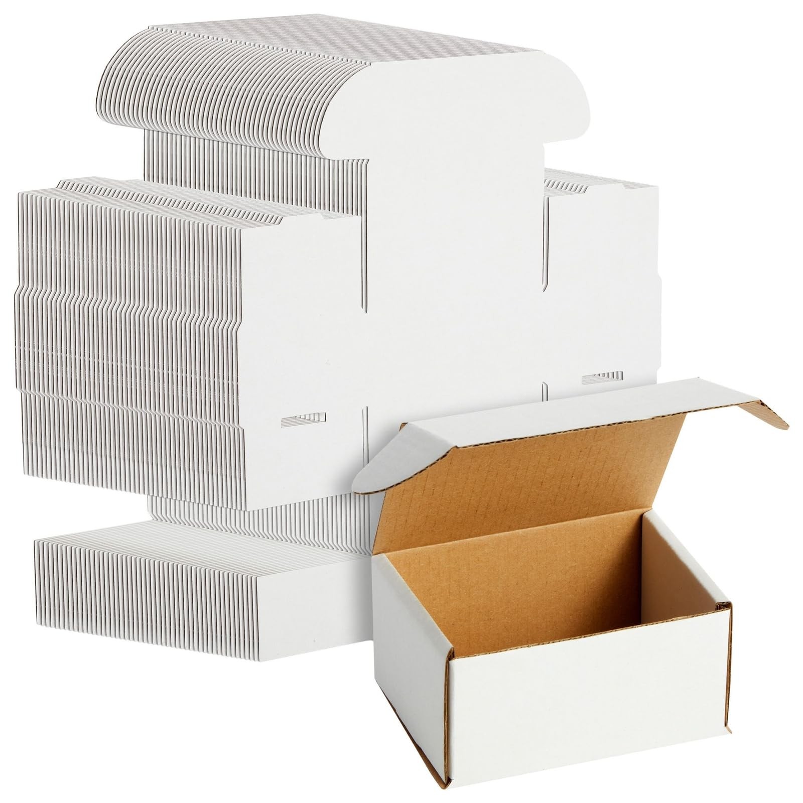 Mailing Box – 50 Pack, White, 4 x 3 x 2 Inch Corrugated Cardboard – Foldable …