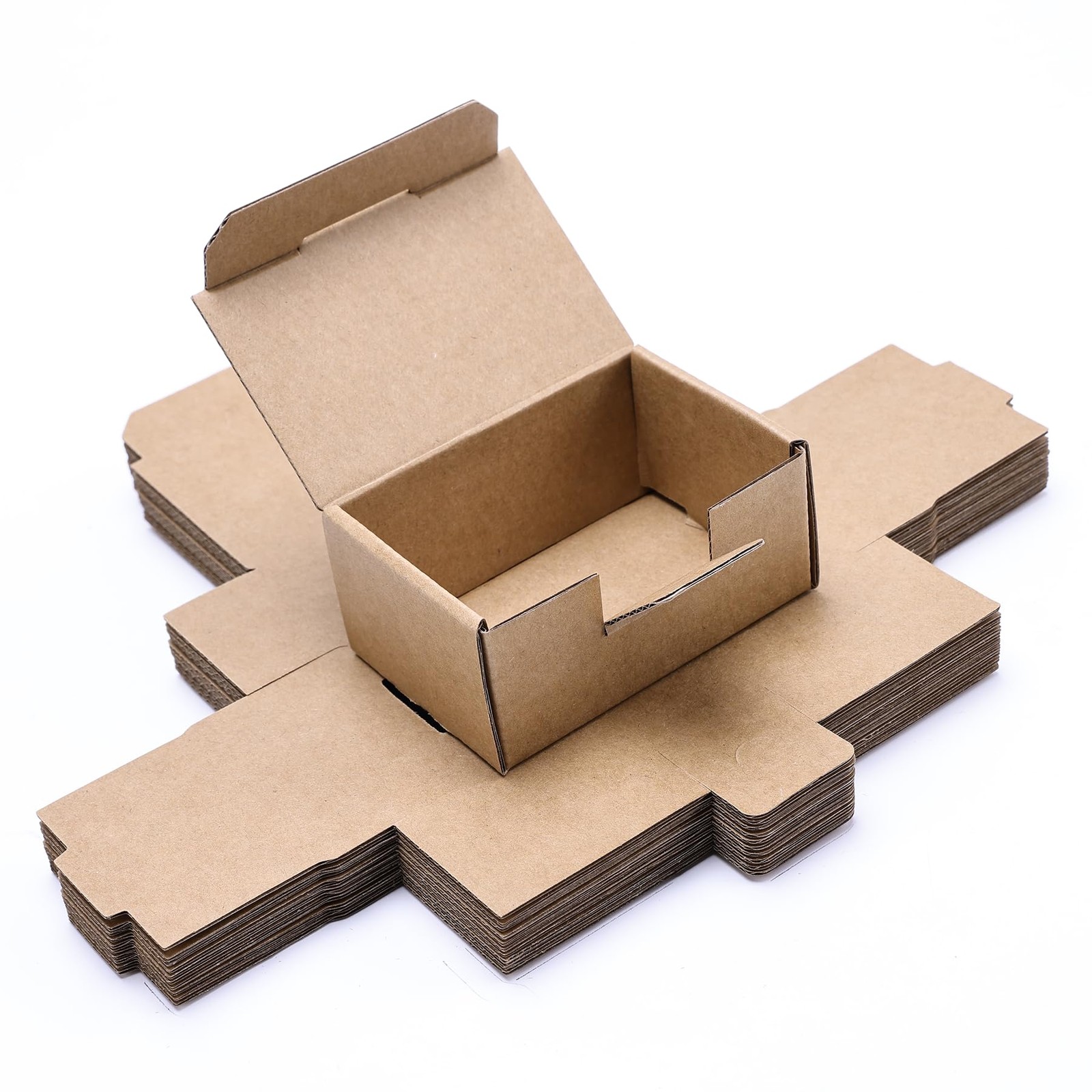 Small Shipping Boxes 3.5×2.2×1.6 Inches 10-Pack Brown Corrugated Cardboard