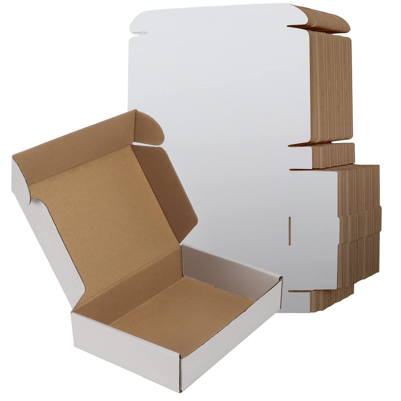RLAVBL 9x6x2 Shipping Boxes Set of 50, White Small Corrugated Cardboard Box, …