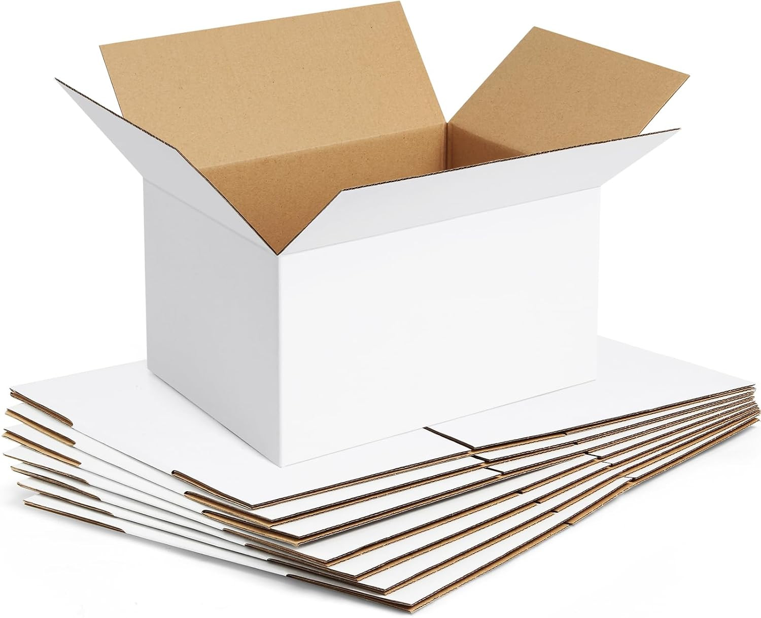 10 Pack Small Shipping Boxes 8x6x6 Inch White Corrugated Cardboard