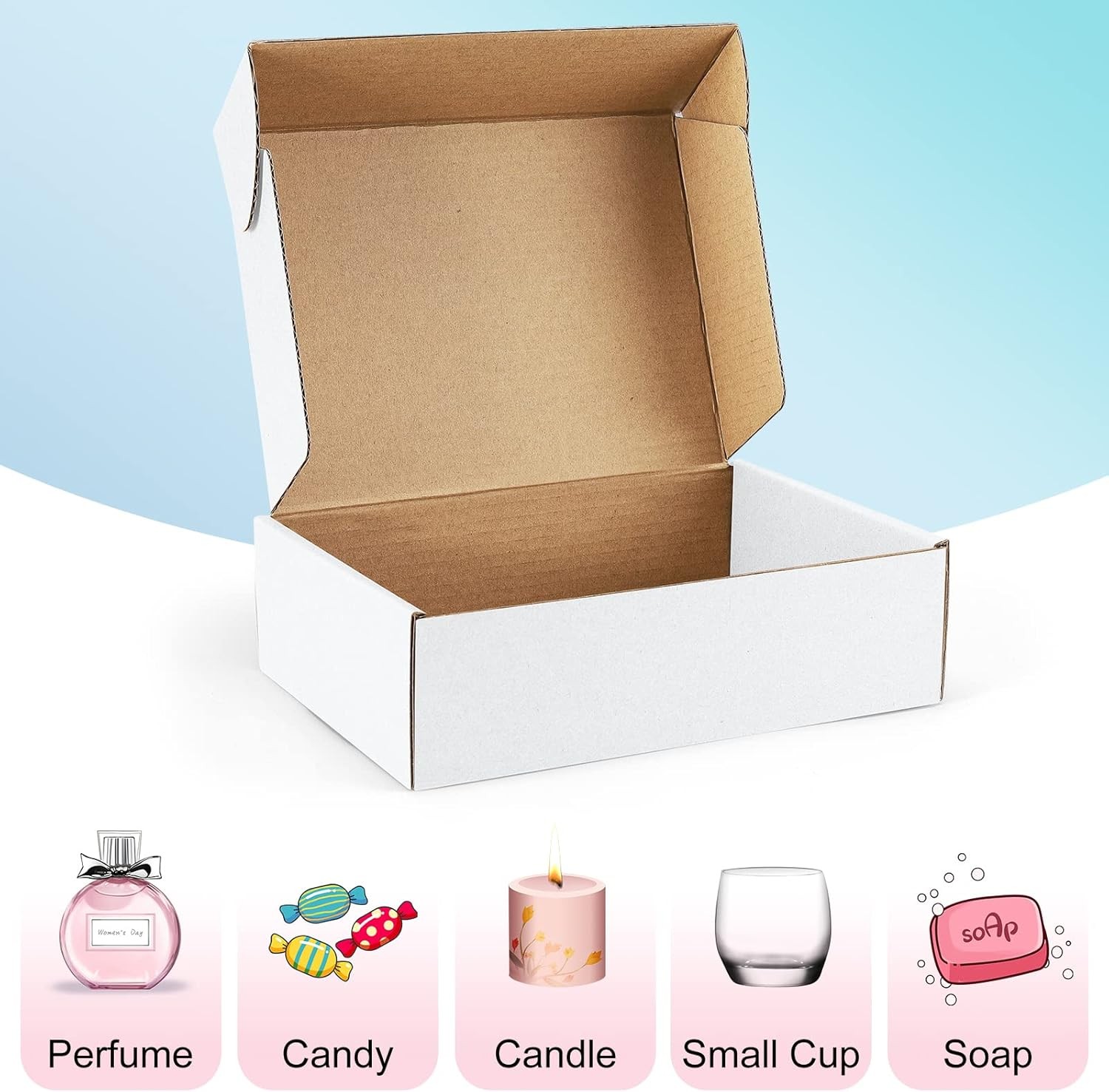 Shipping Boxes 7X5X2 Inches White Small Mailing Boxes 25 Pack Cardboard