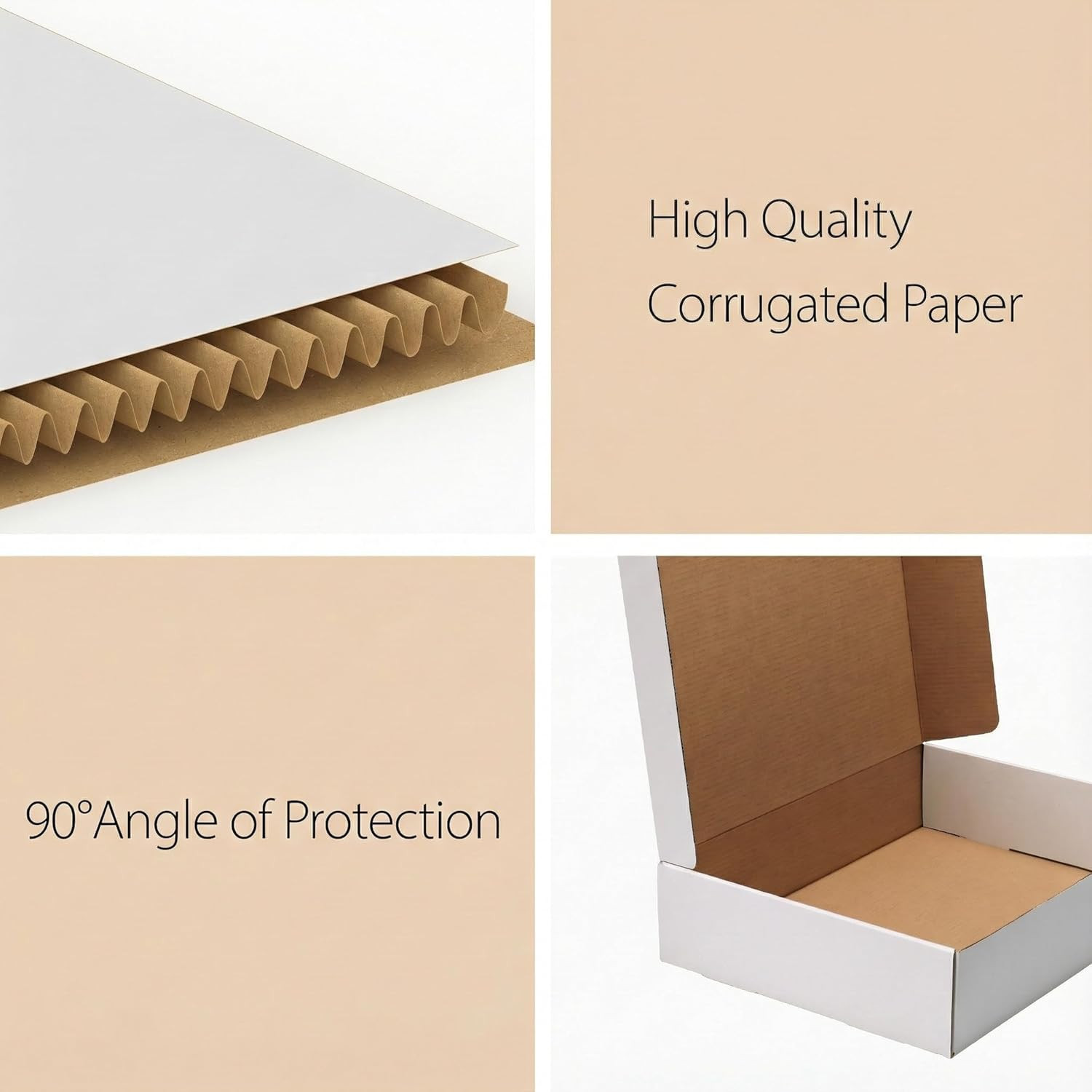 6X4X1 Shipping Boxes Set of 100, White Small Corrugated Cardboard Box, Mailer Bo