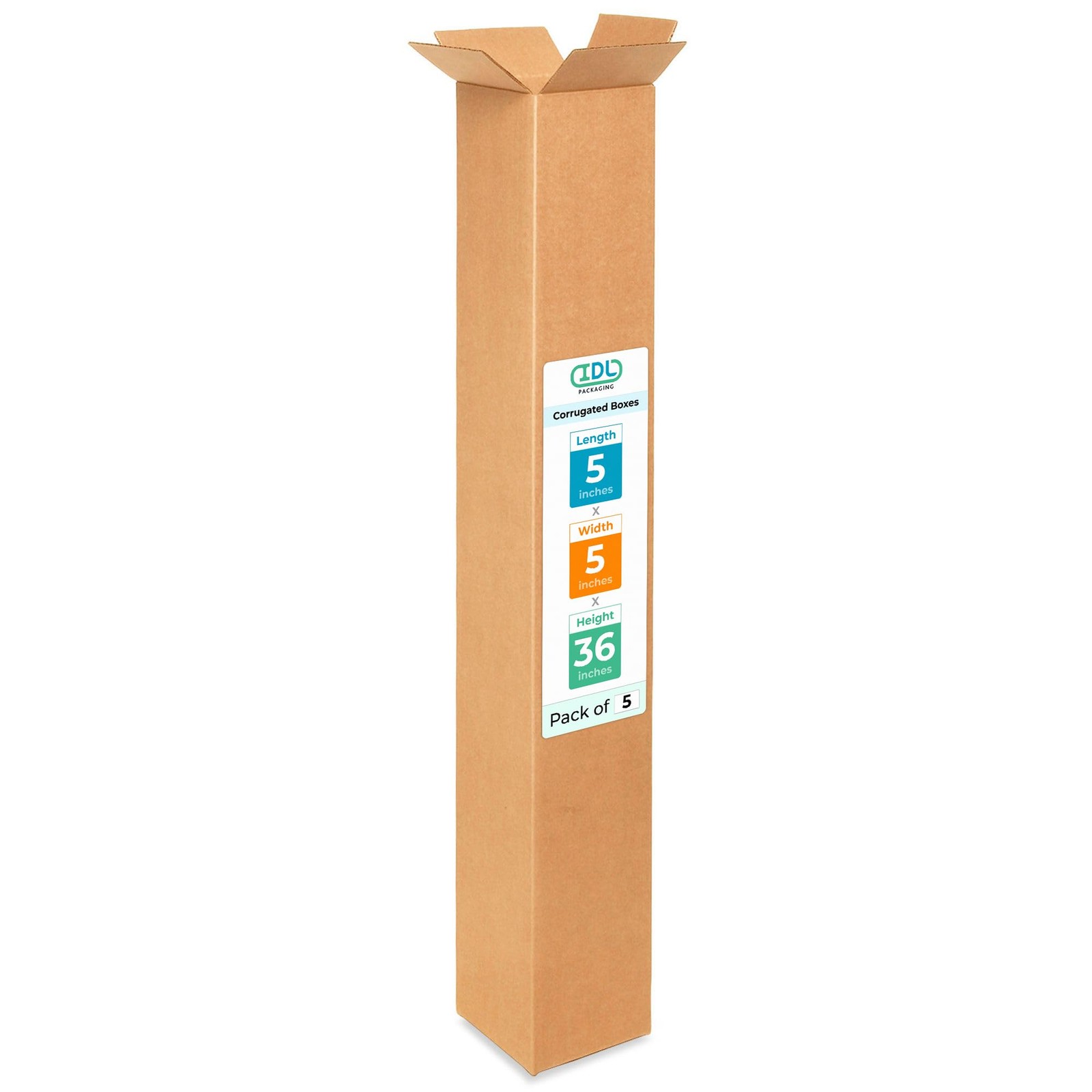 Tall Moving & Shipping Boxes 5 x 5 x 36 inches (5-Pack) – Extra Strength 200 …