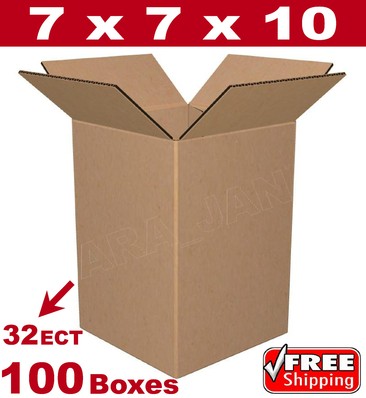 100- 7x7x10 Cardboard Boxes Mailing Packing Shipping Box 32ECT Corrugated Carton