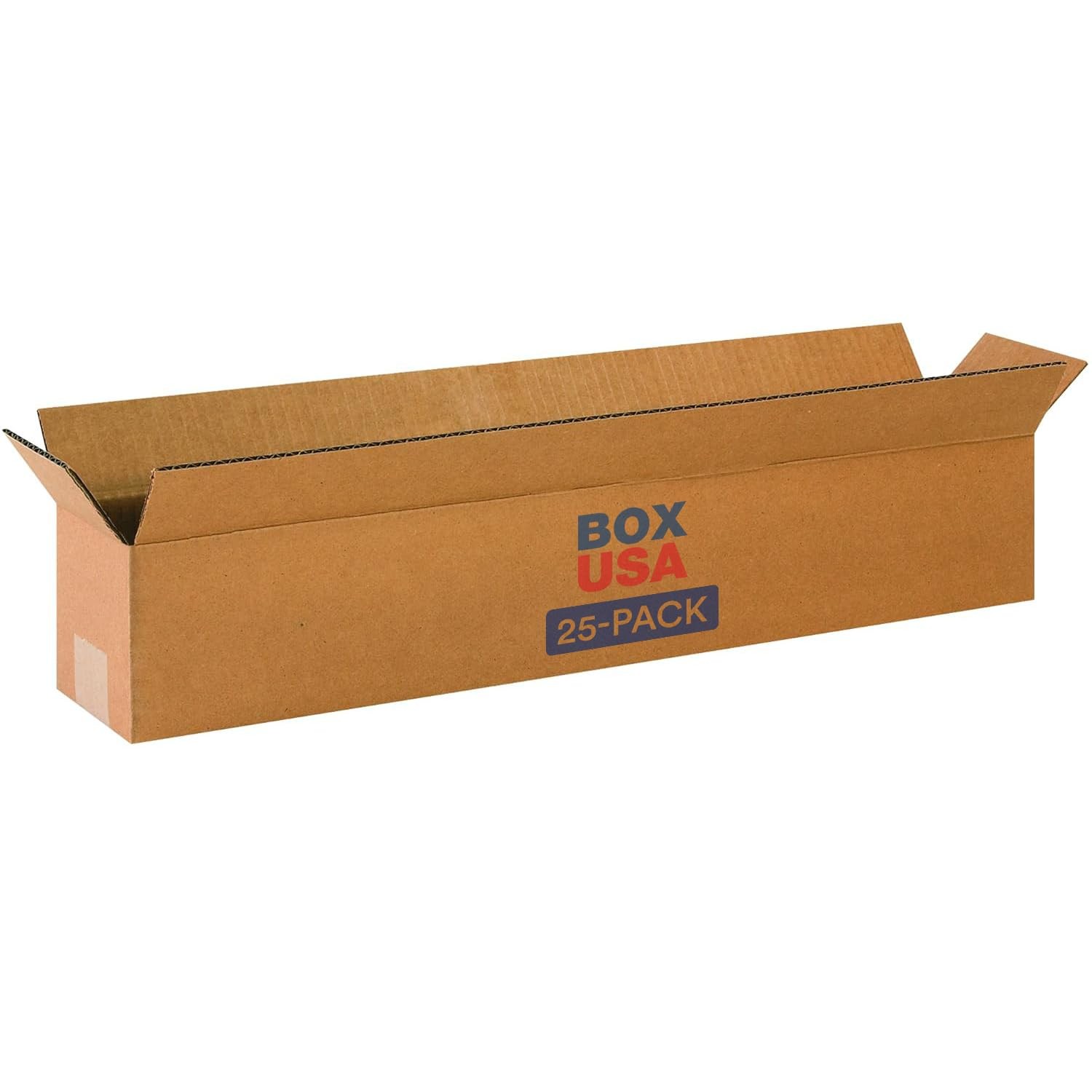 BOX USA 24x4x4 Long Corrugated Boxes, Long, 24L x 4W x 4H, Pack of 25 | Shipping