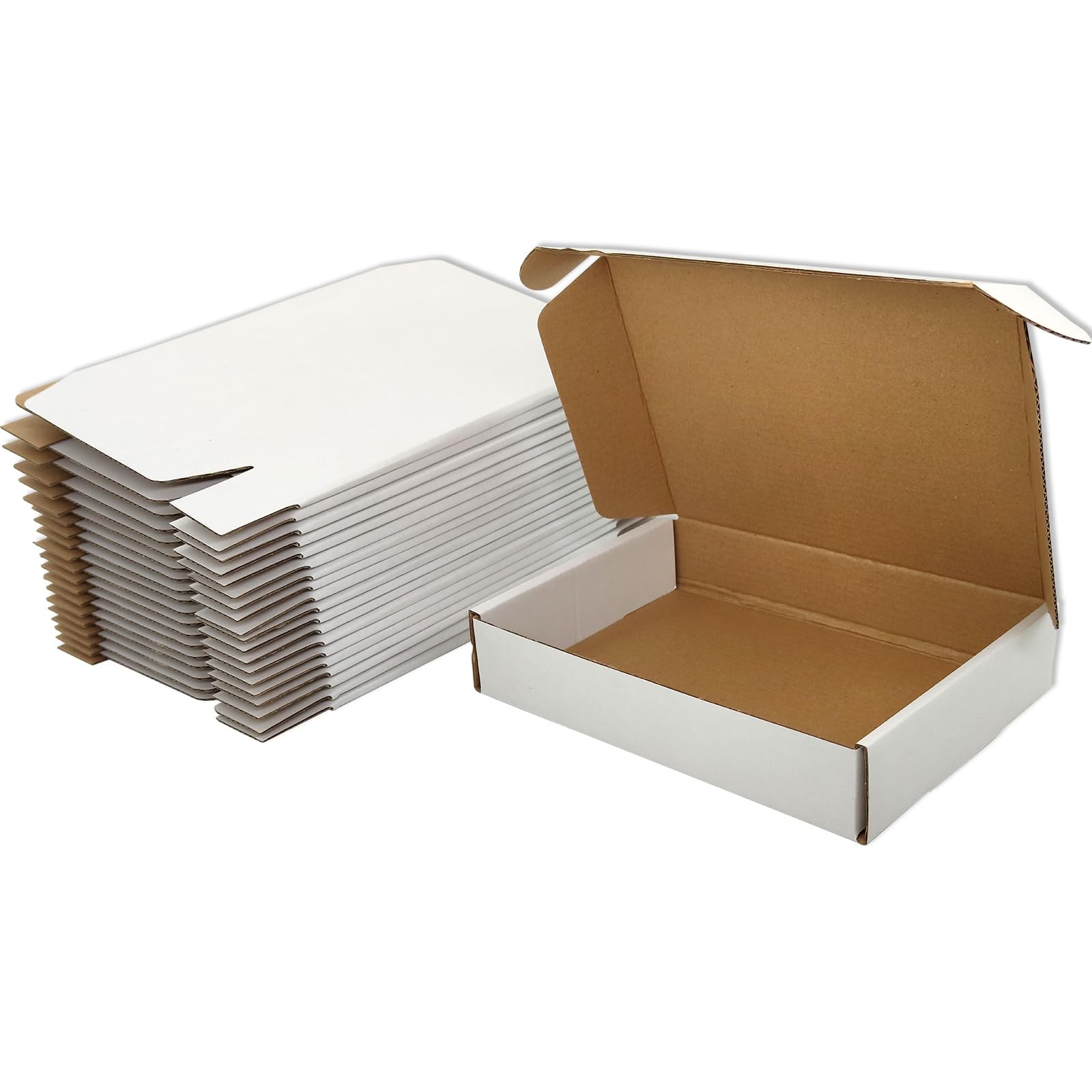 8x6x2 inches Small Shipping Boxes Set of 25 – White Mailer Corrugated Cardboa.