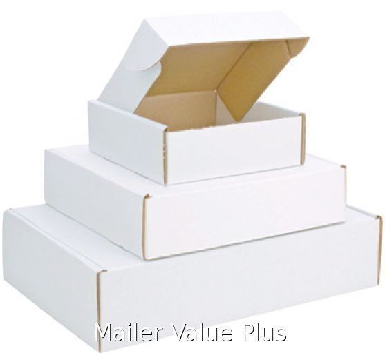 50 – 15 1/8 x 11 1/8 x 4 White Front Tab Lock Protective Shipping Mailer Box