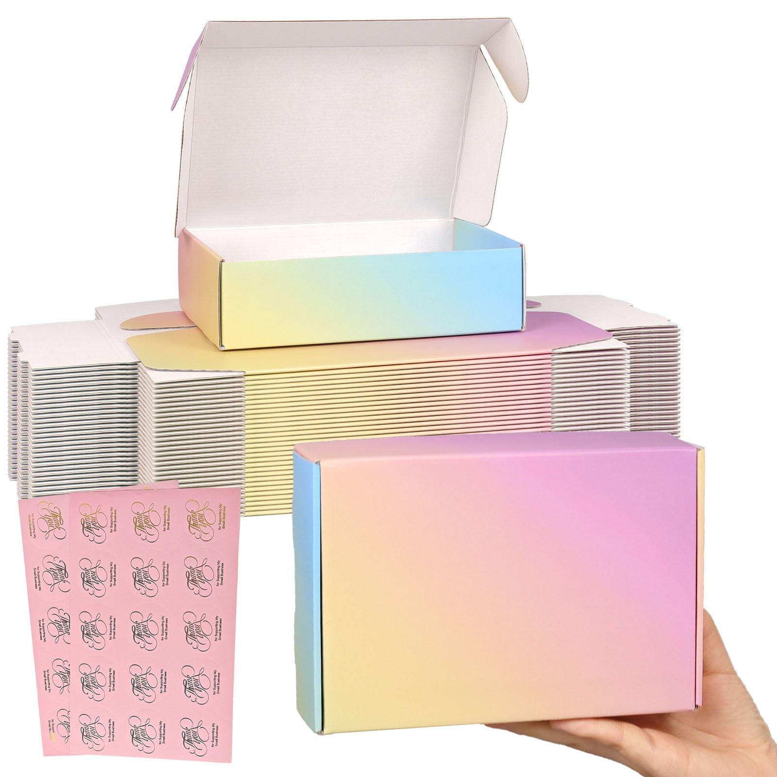 Shipping Boxes Small 7x5x2″, 30 Pack Colorful Corrugated Cardboard Boxes, Mai…