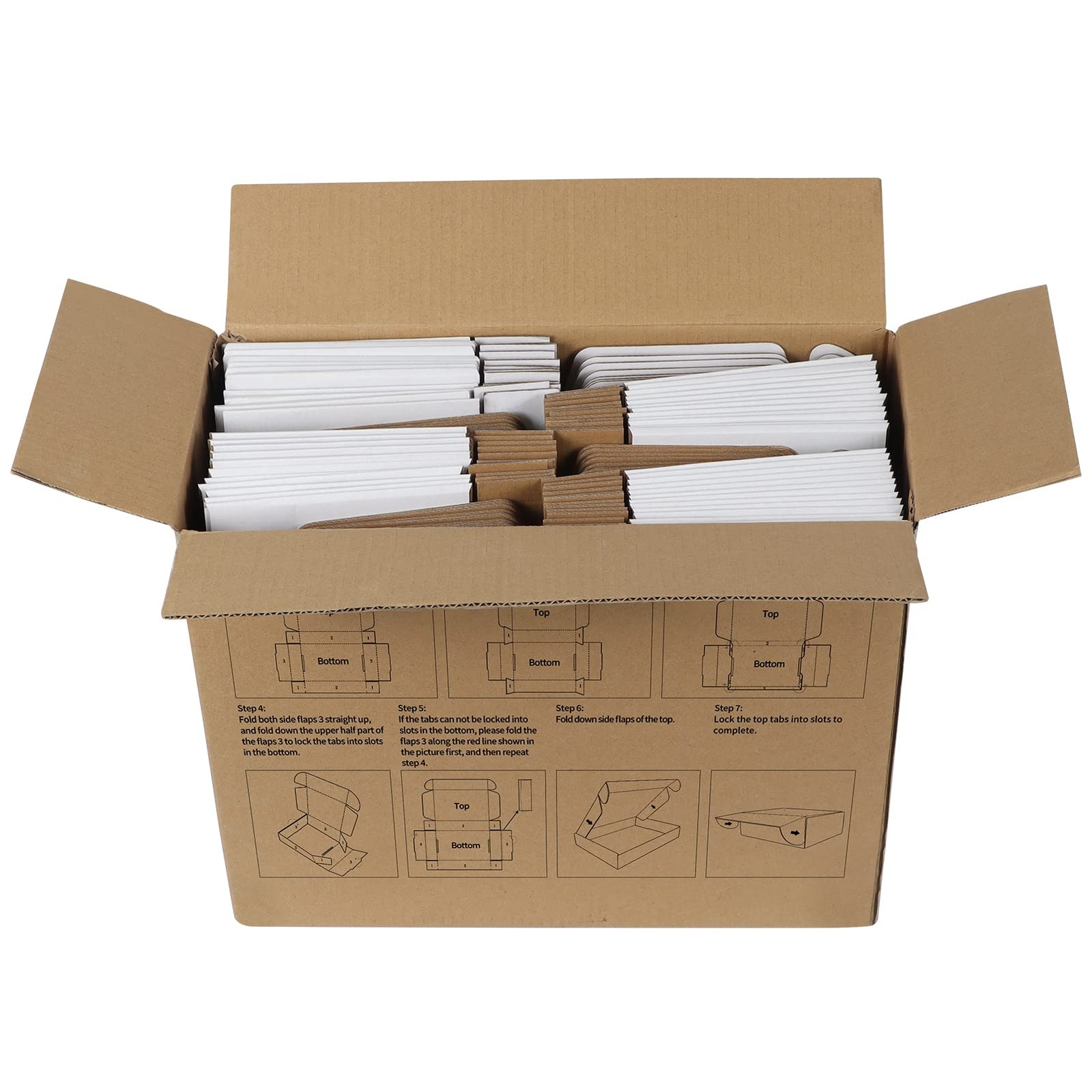 9x6x2 Shipping Boxes Set of 50, White Small Corrugated Cardboard Box, Mailer Box