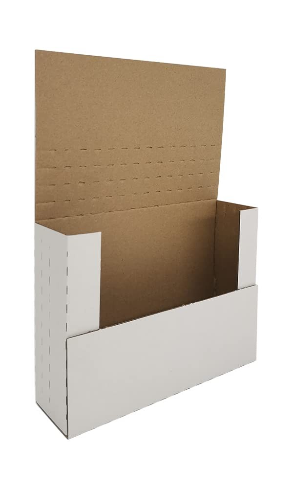 50 Pack 7.5 x 5.5 x 2 Corrugated Easy-Fold Mailers, Height Adjustable, White (EM
