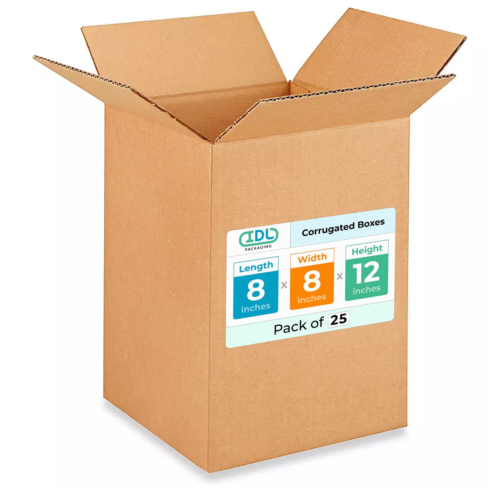Small Moving & Shipping Boxes 8″L x 8″W x 12″H (25-Pack) – Extra Strength 200…