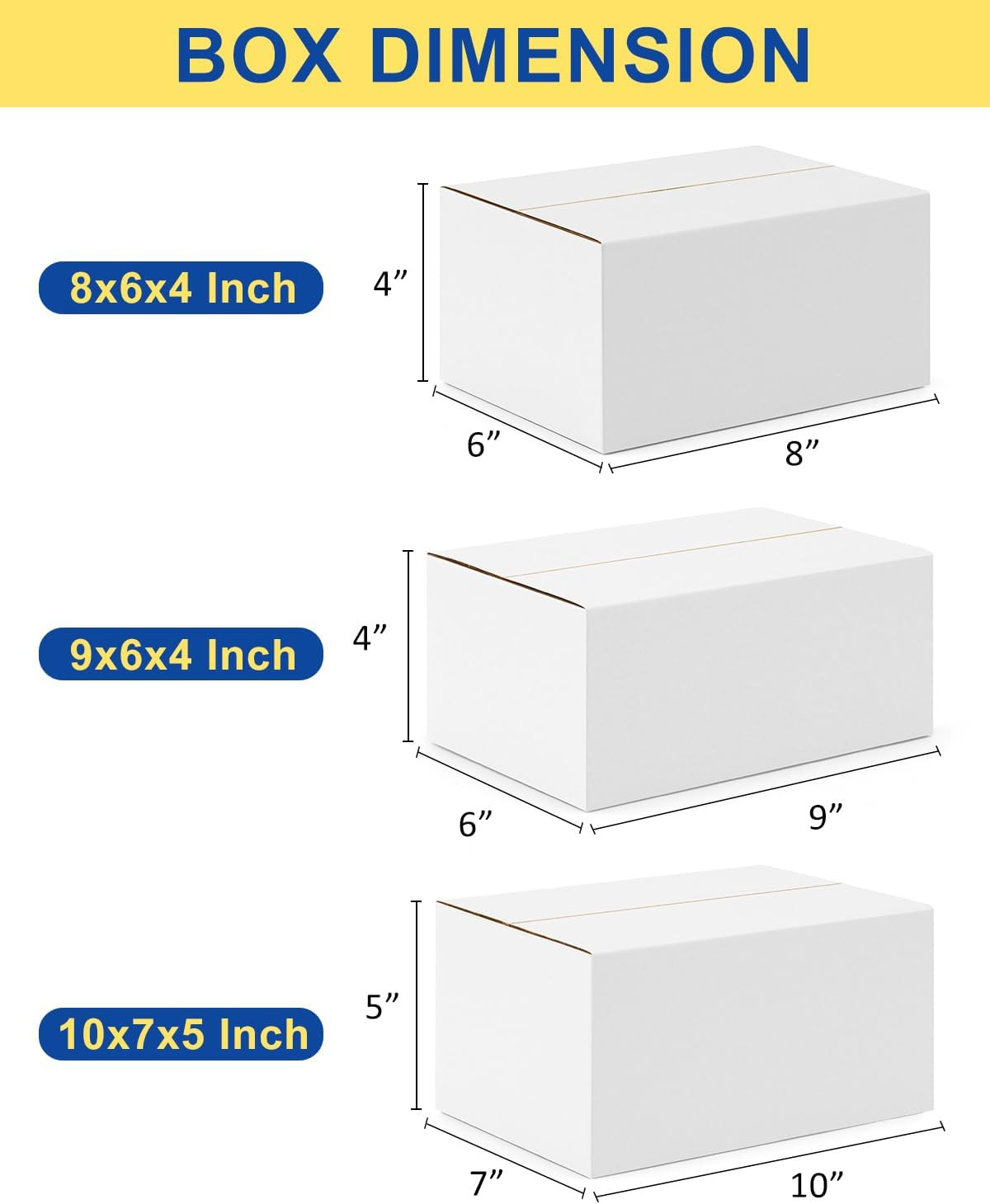 Assorted-Sizes-Shipping-Boxes-45-Pack: 8X6X4 & 9X6X4 & 10X7X5 Small-Shipping-Box