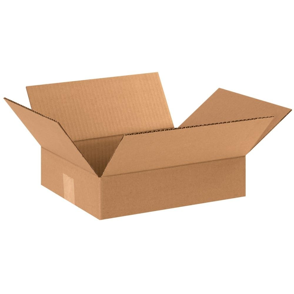 Aviditi 12 x 10 x 3 Corrugated Cardboard Boxes, Flat 12L x 10W x 3H, Pack of 25