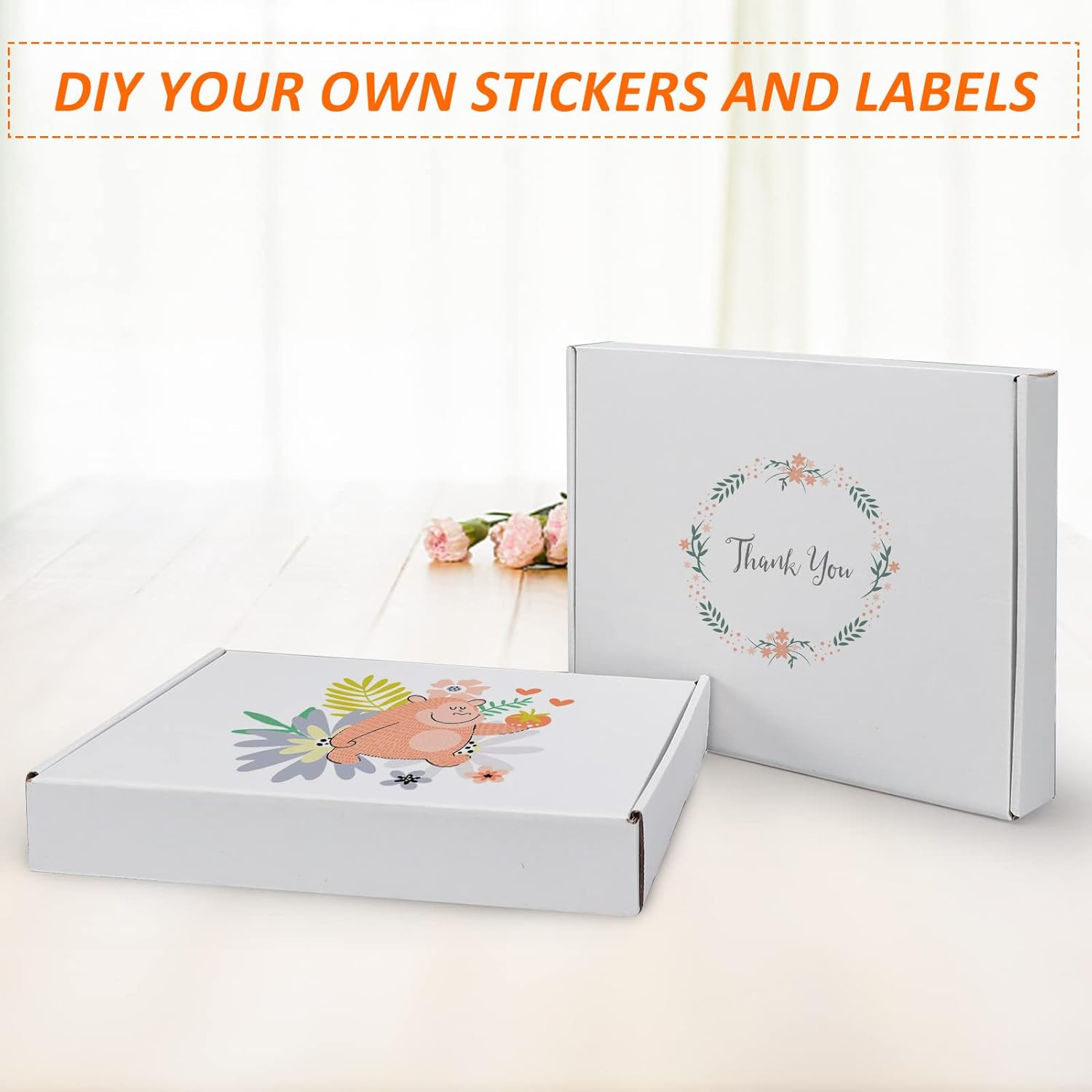 13X10X2 Inches Shipping Boxes Set of 25, White Corrugated Cardboard Box Literatu