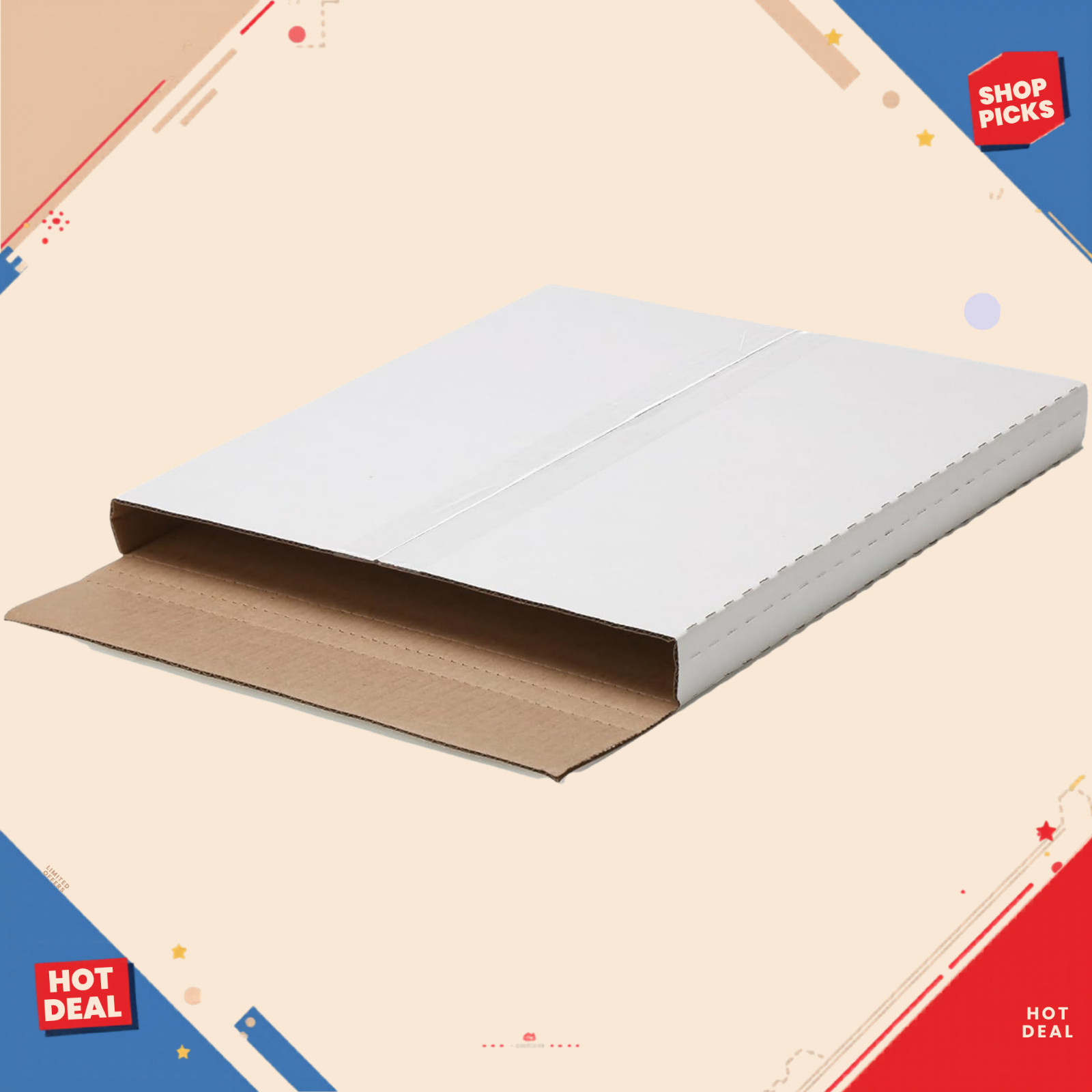 100 Pack LP Record Mailer Boxes 12.5×12.5x1in Adjustable Album Shipping Boxes