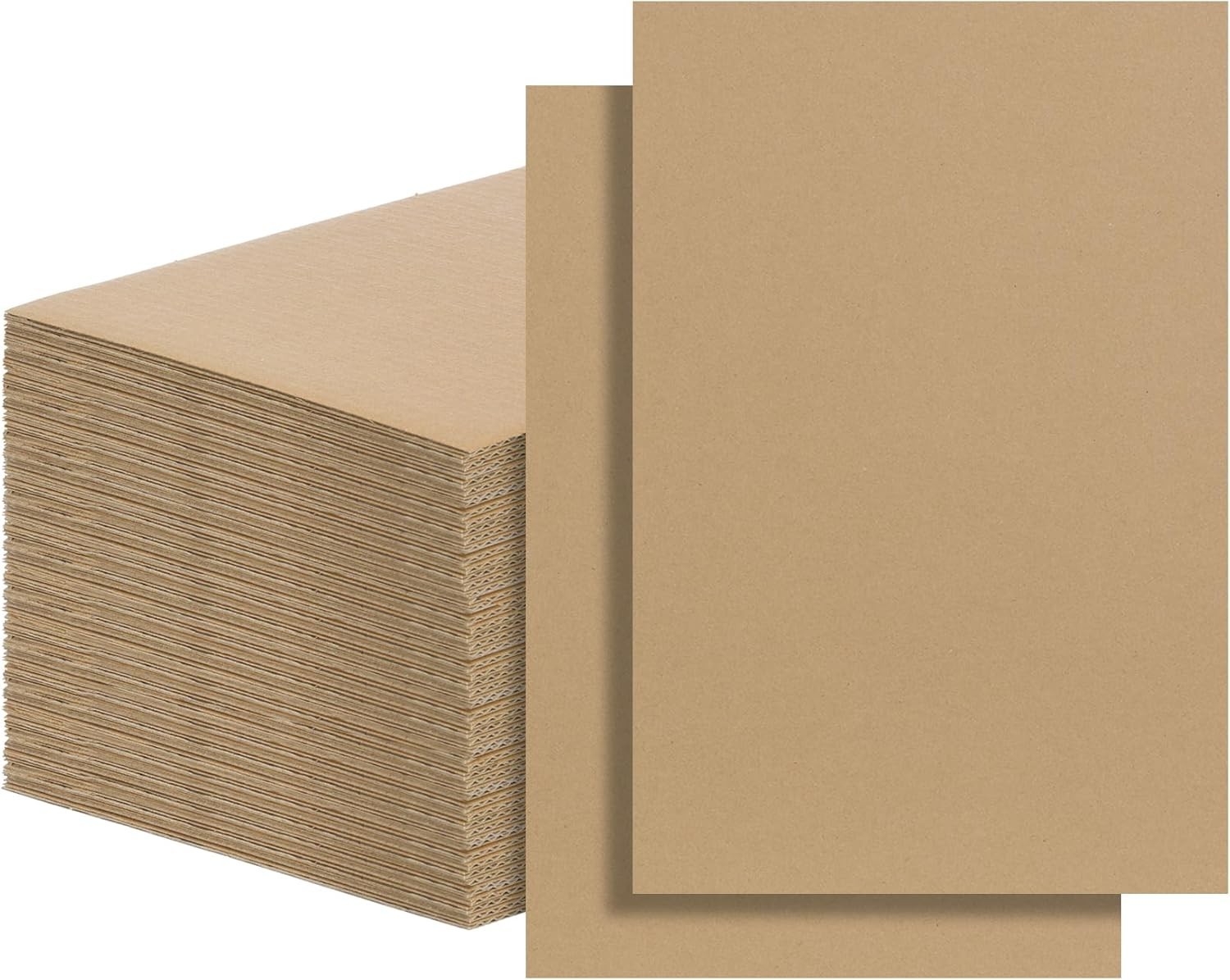 100 Pack 4×6 Inch Corrugated Cardboard Sheets Kraft Cardboard Backing Inserts