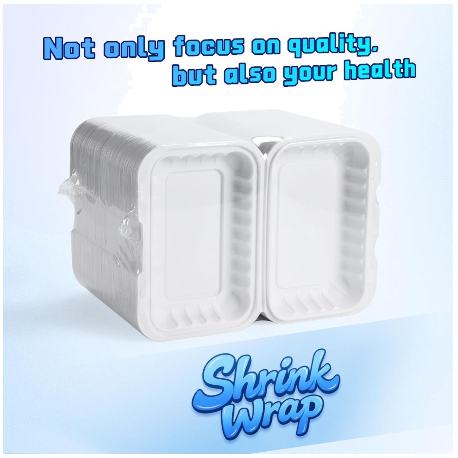 50-Pack 28oz White Takeout Boxes – BPA Free Clamshell