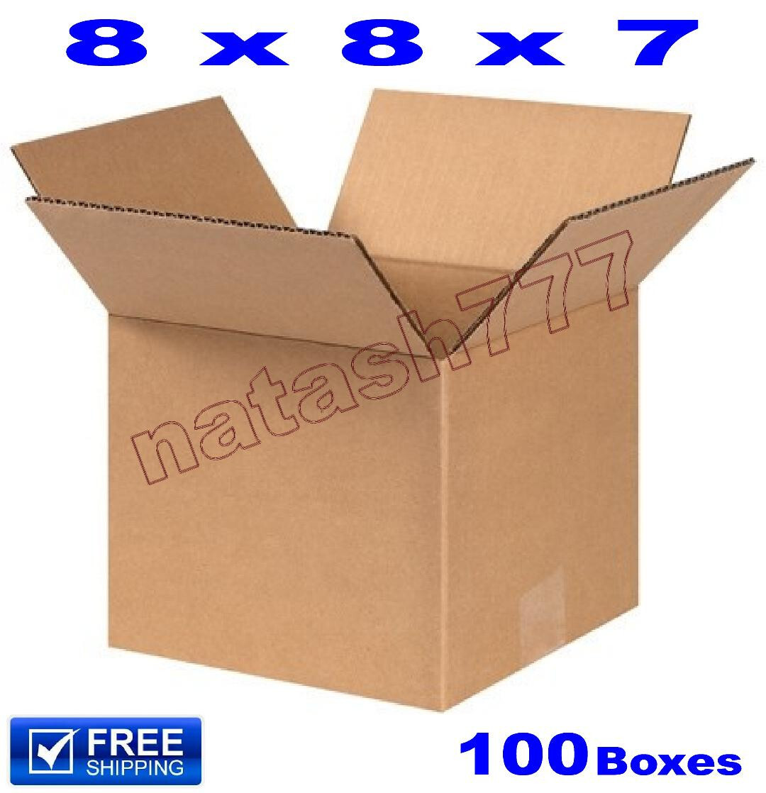 100 – 8x8x7 Cardboard Boxes 32-ECT Mailing Packing Shipping Corrugated Carton