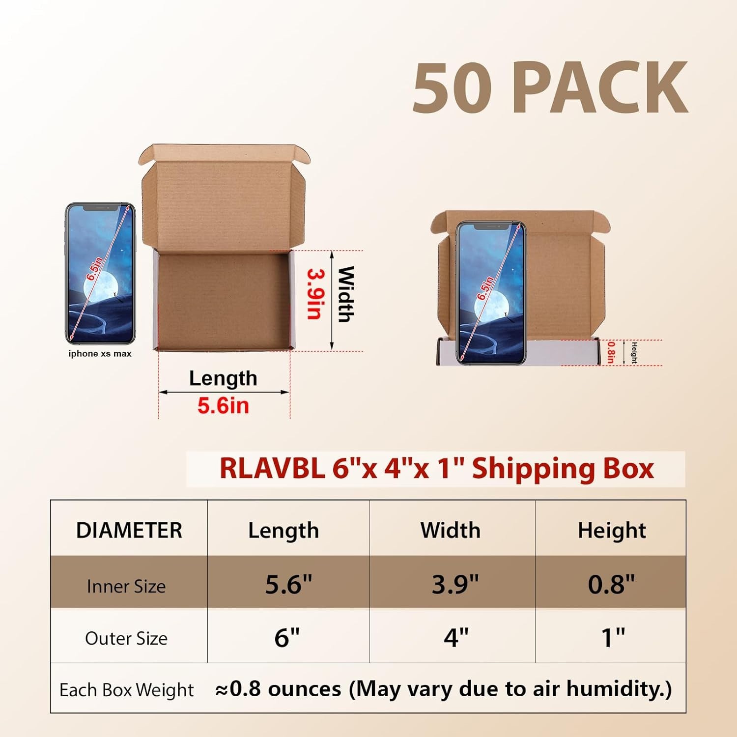 6x4x1 Shipping Boxes Set of 100, White Small Corrugated Cardboard Box, Mailer…