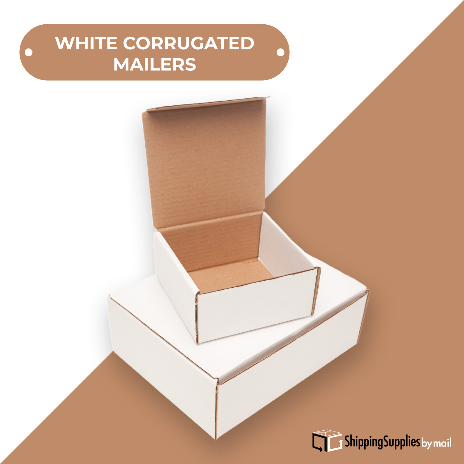 3-12″ White Corrugated Shipping Mailers (Multi Size) – 50 Pack