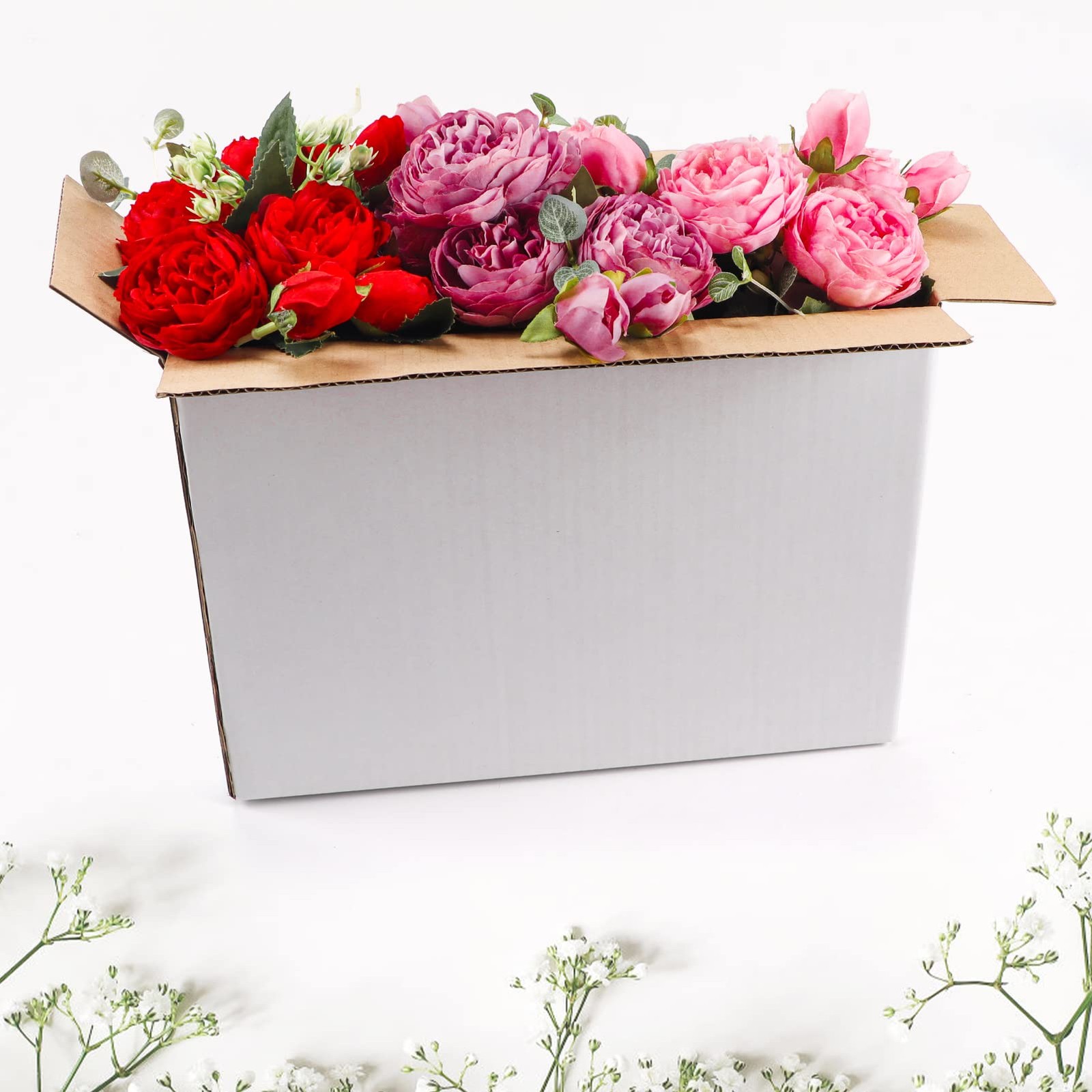 12x9x4 Inches Medium White Shipping Boxes Set of 25, Sturdy Cardboard Boxes f…