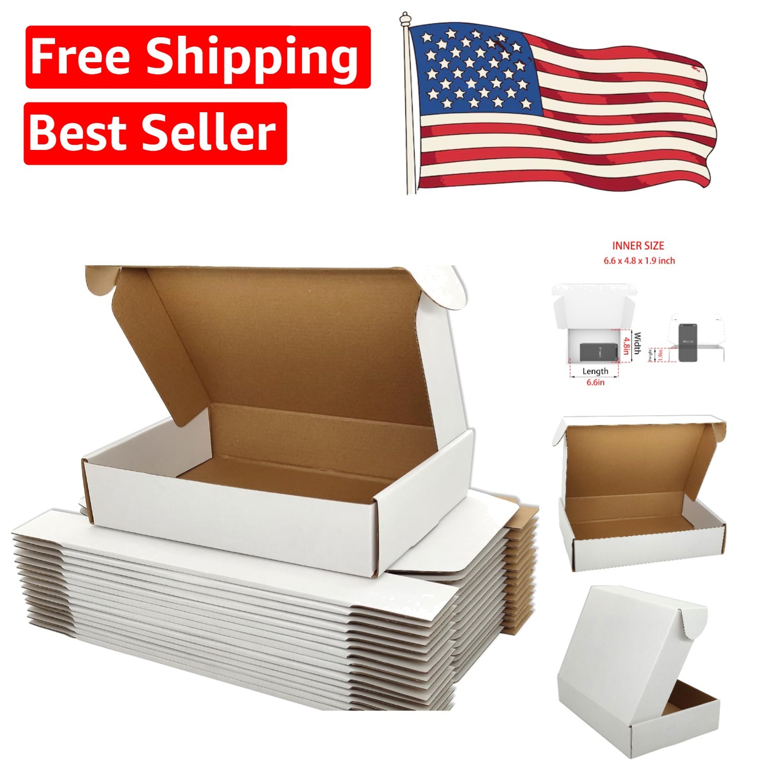 Versatile 25-Count White Corrugated Mailer Boxes – Perfect for Shipping & Gifts