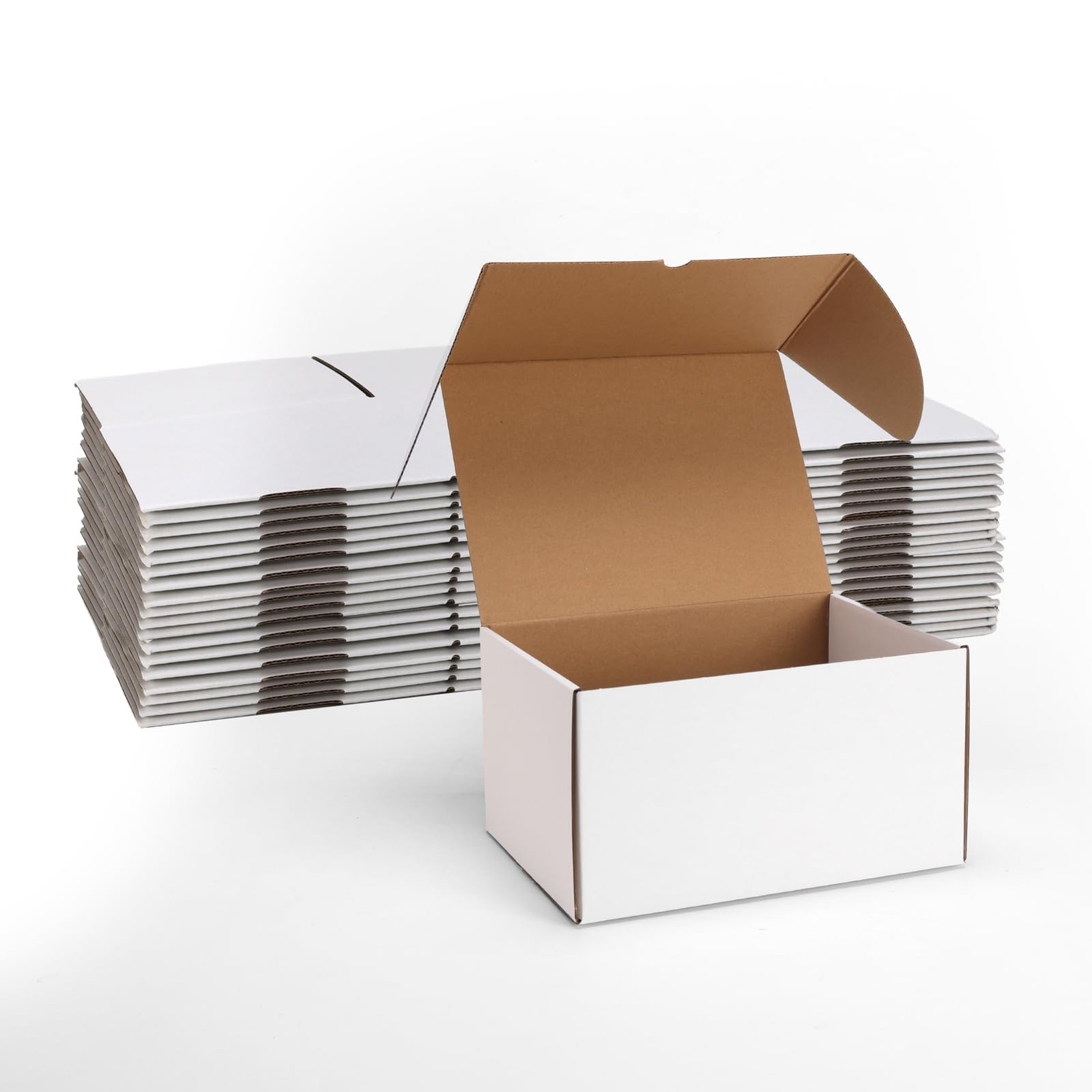 11x8x6 White Small Shipping Boxes, 15 Packs Corrugated Cardboard Mailer Boxes…