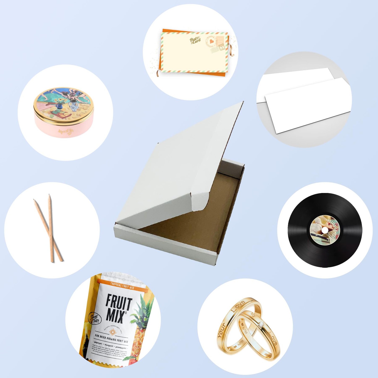 6x5x1 inch White Shipping Boxes 50 Pack, Small Corrugated Cardboard Mailer Bo…