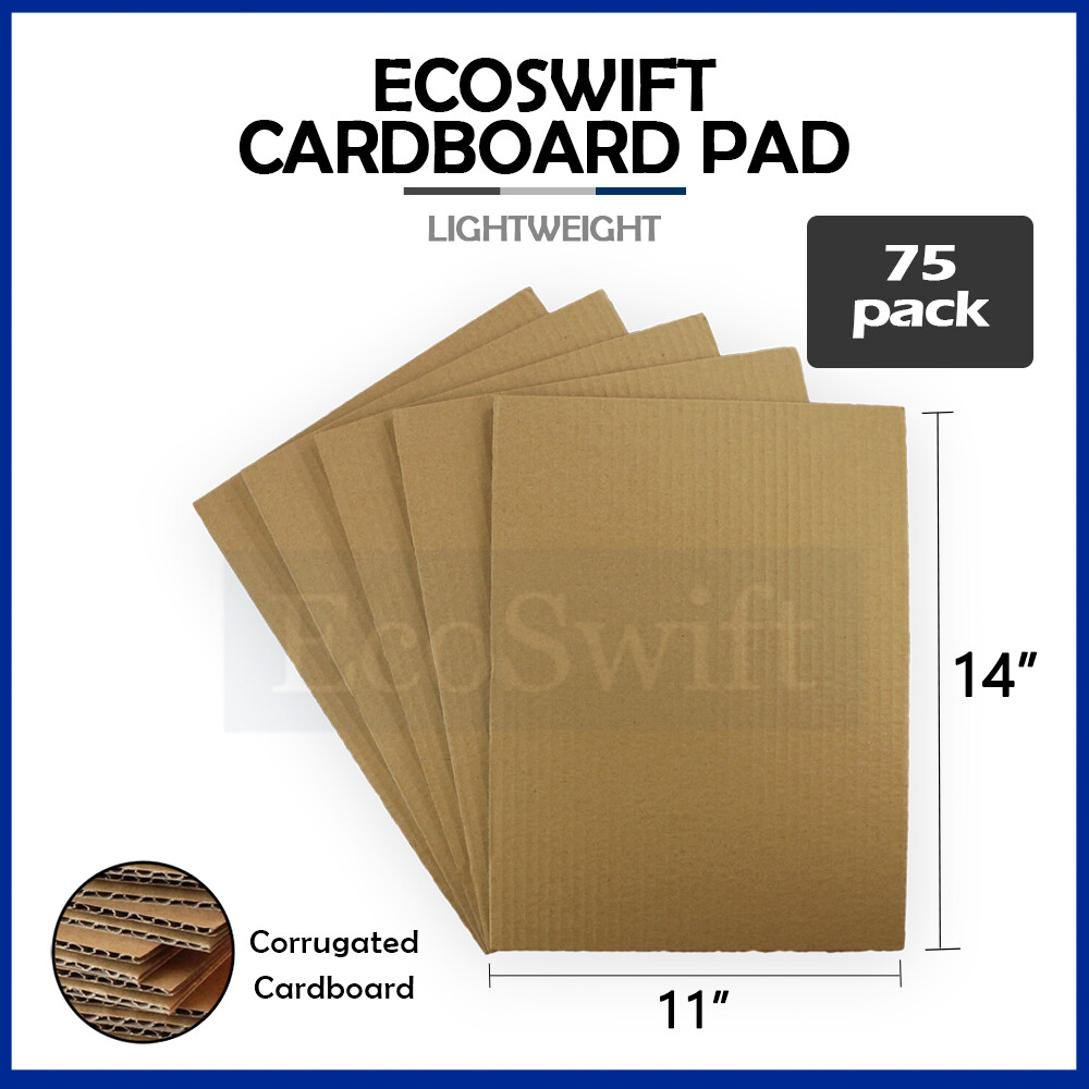 75 11 x 14 EcoSwift Corrugated Cardboard Pads Inserts Sheet 32 ECT 1/8″ Thick