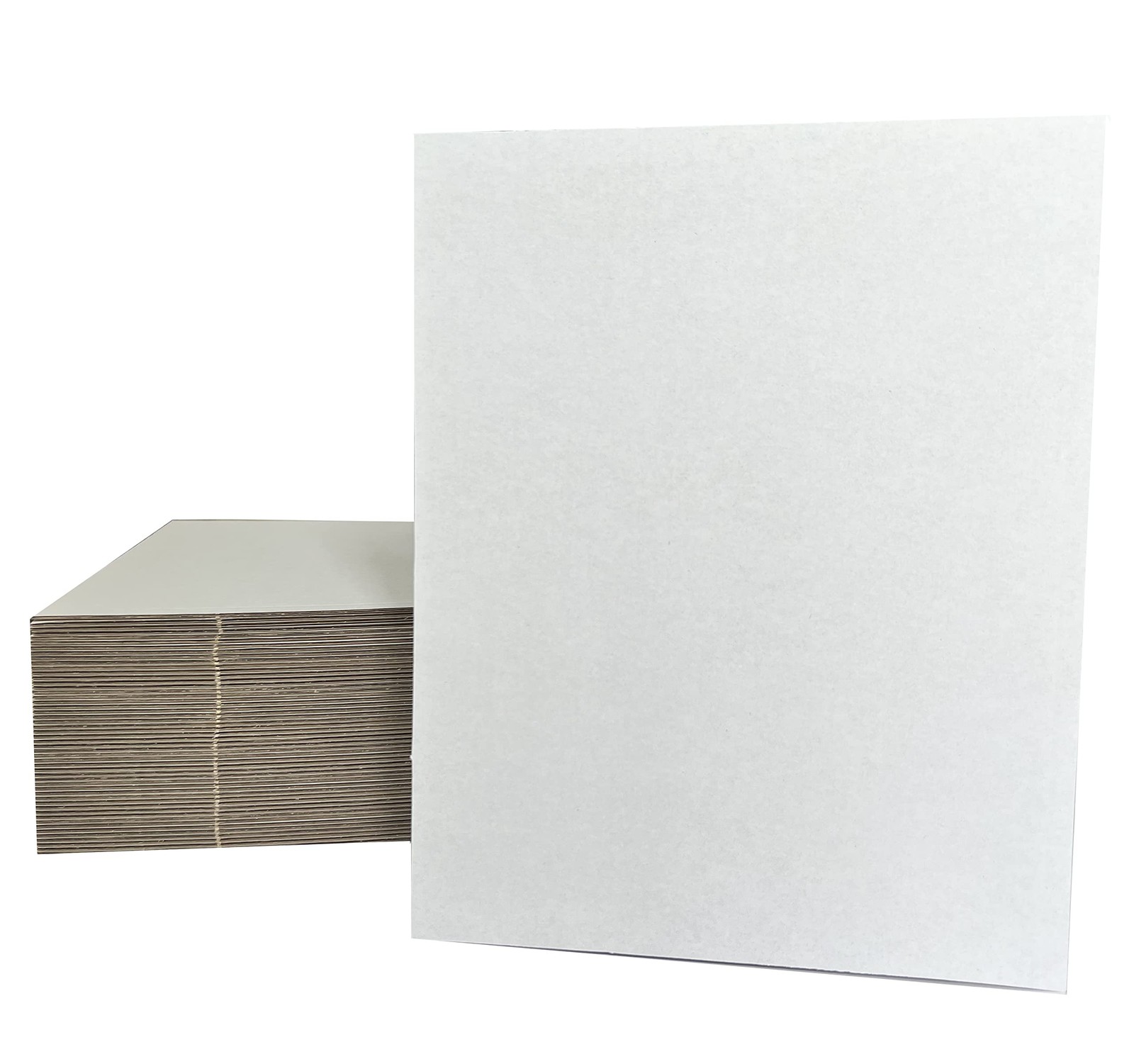 50 Packs 8×10 Inch Corrugated Cardboard Sheets, Premium White Kraft Corrugate…