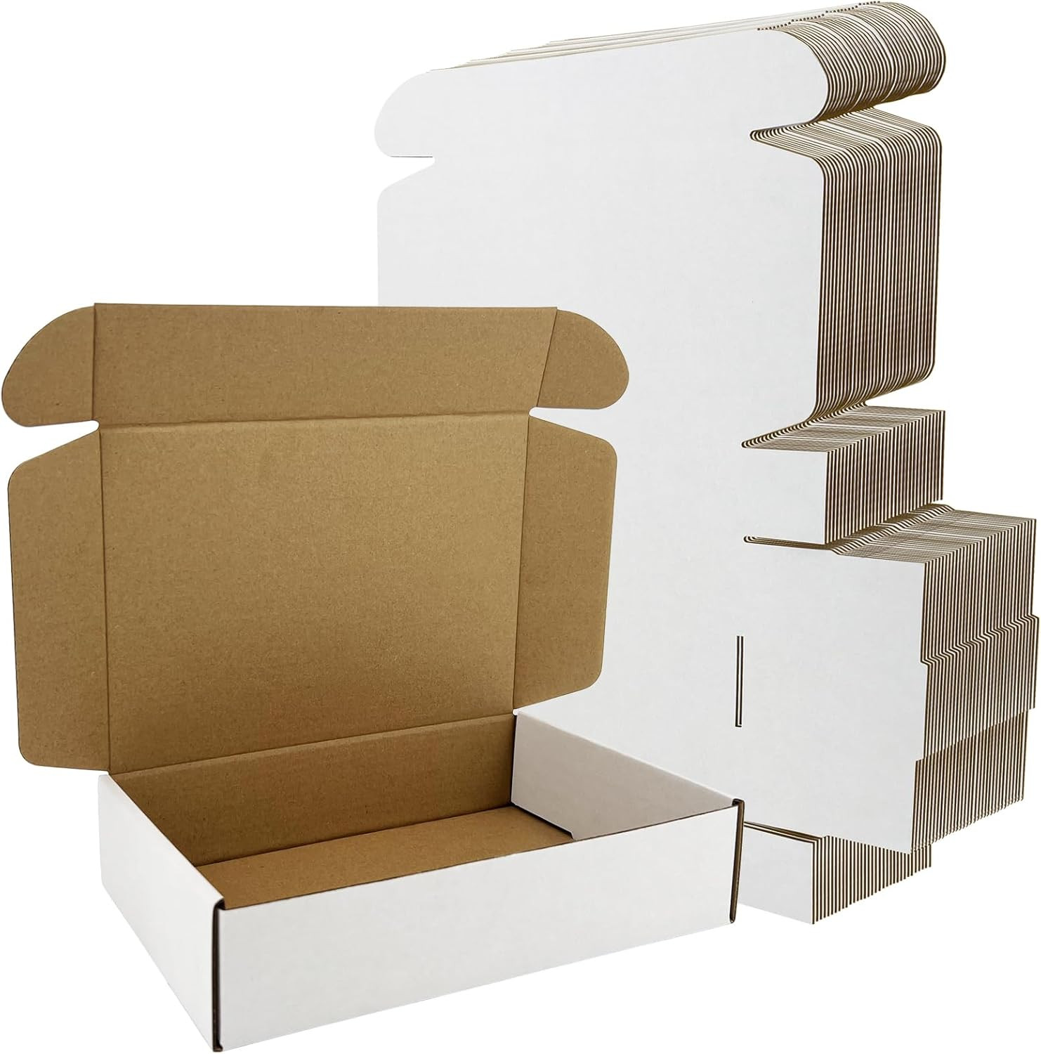 50 Pack 9X6X2 Inches Shipping Boxes, Corrugated Cardboard Mailing Box, Small Whi