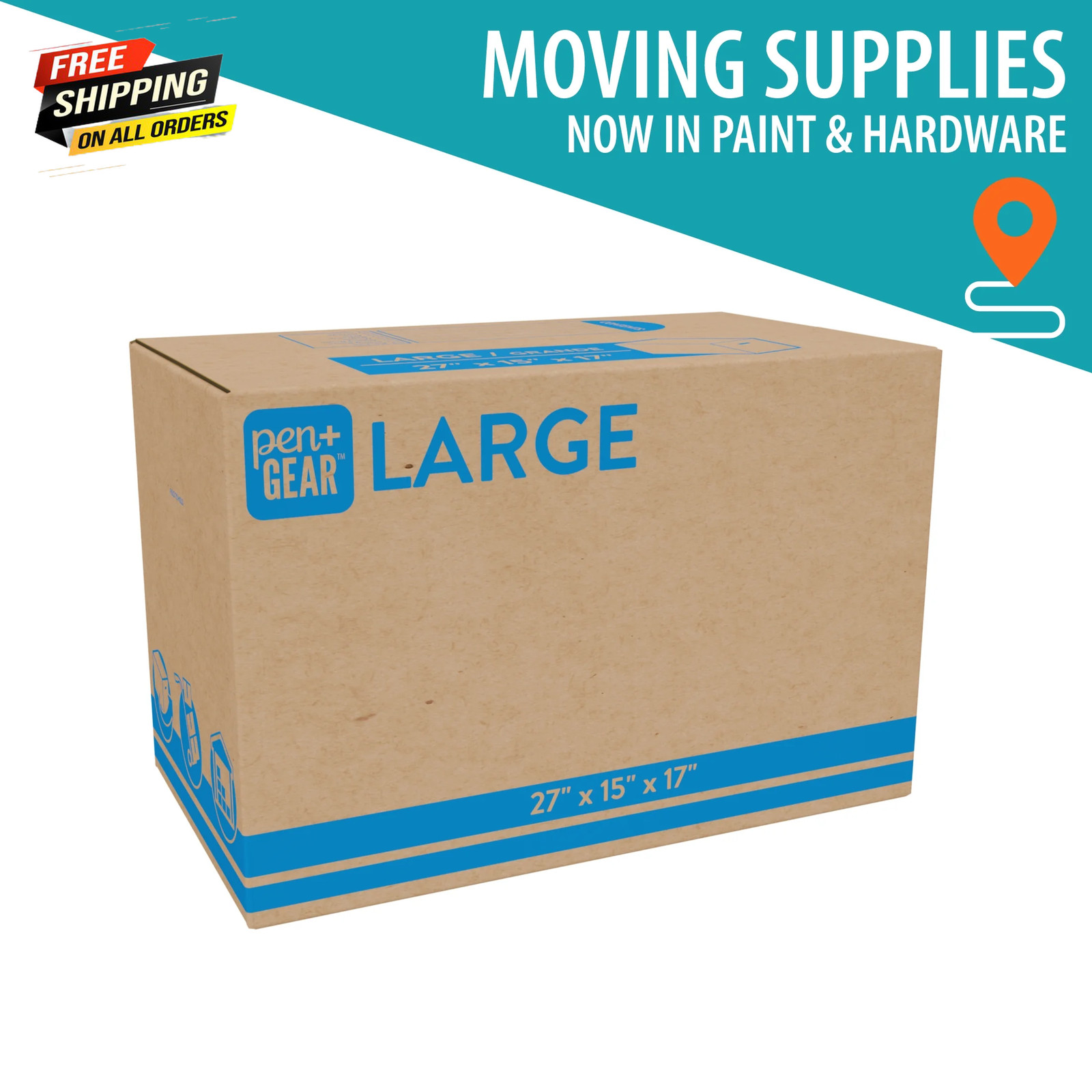 (10 Pack) Large Moving Boxes, 27L X 15W X 17H, Kraft