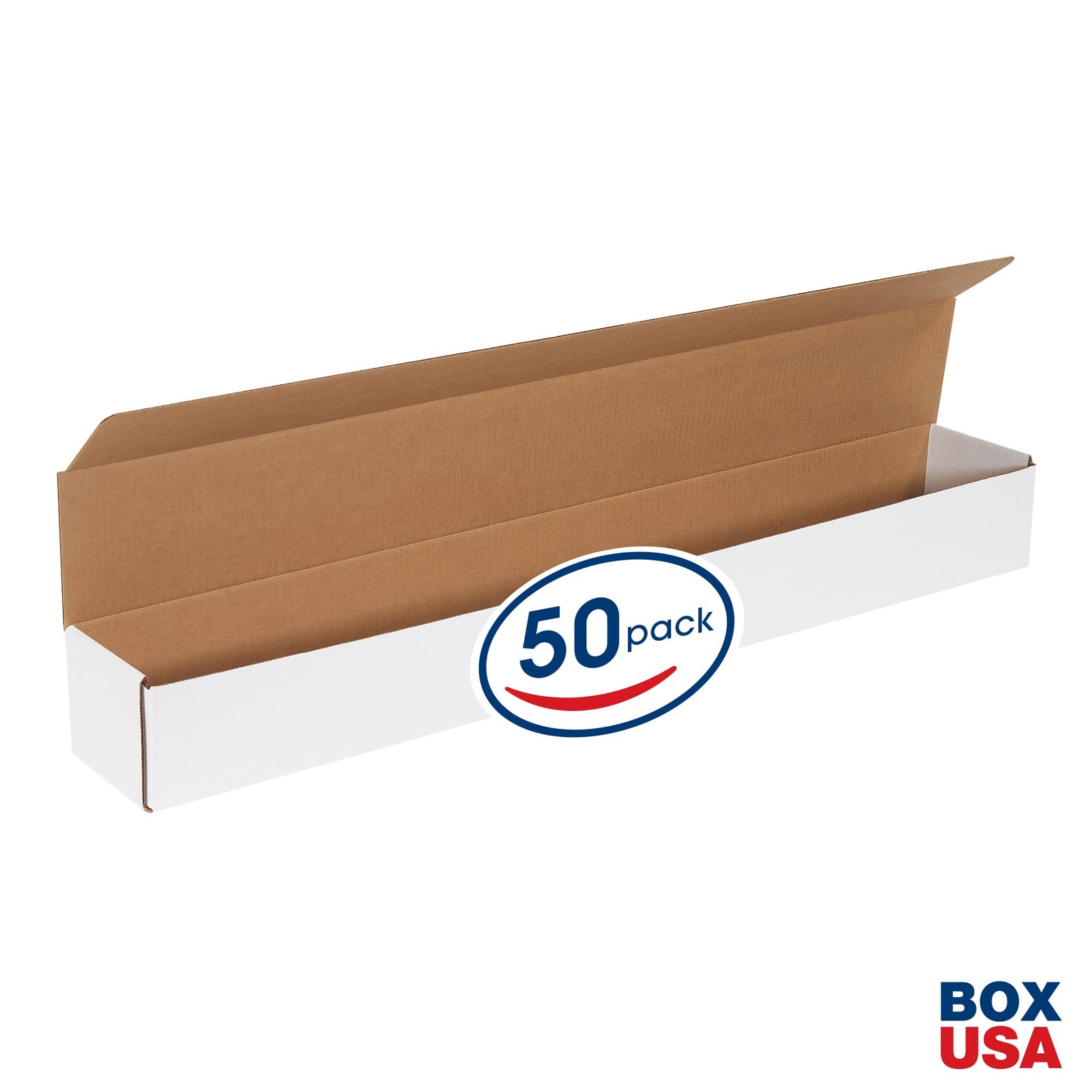 BOX USA BM3644 36 1/4L x 4 7/8W x 4H, White (Pack of 50)
