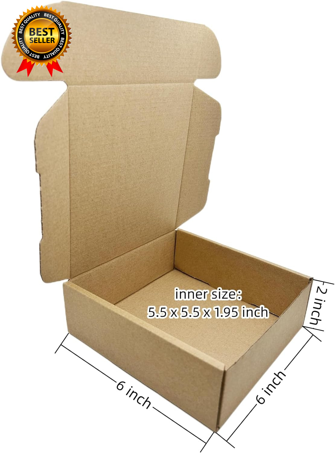 6 X 6 X 2 Inches Small Shipping Boxes 50 Pack Corrugated Cardboard Packaging