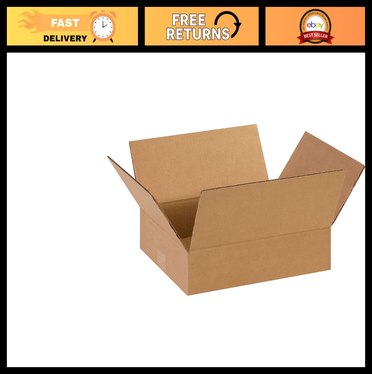 Flat Shipping Boxes 14″L x 11″W x 3″H – 25-Pack Corrugated Cardboard for Moving,
