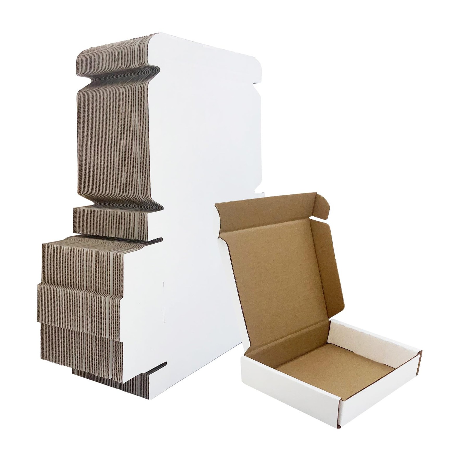6x5x1 inch White Shipping Boxes 50 Pack, Small Corrugated Cardboard Mailer Bo…