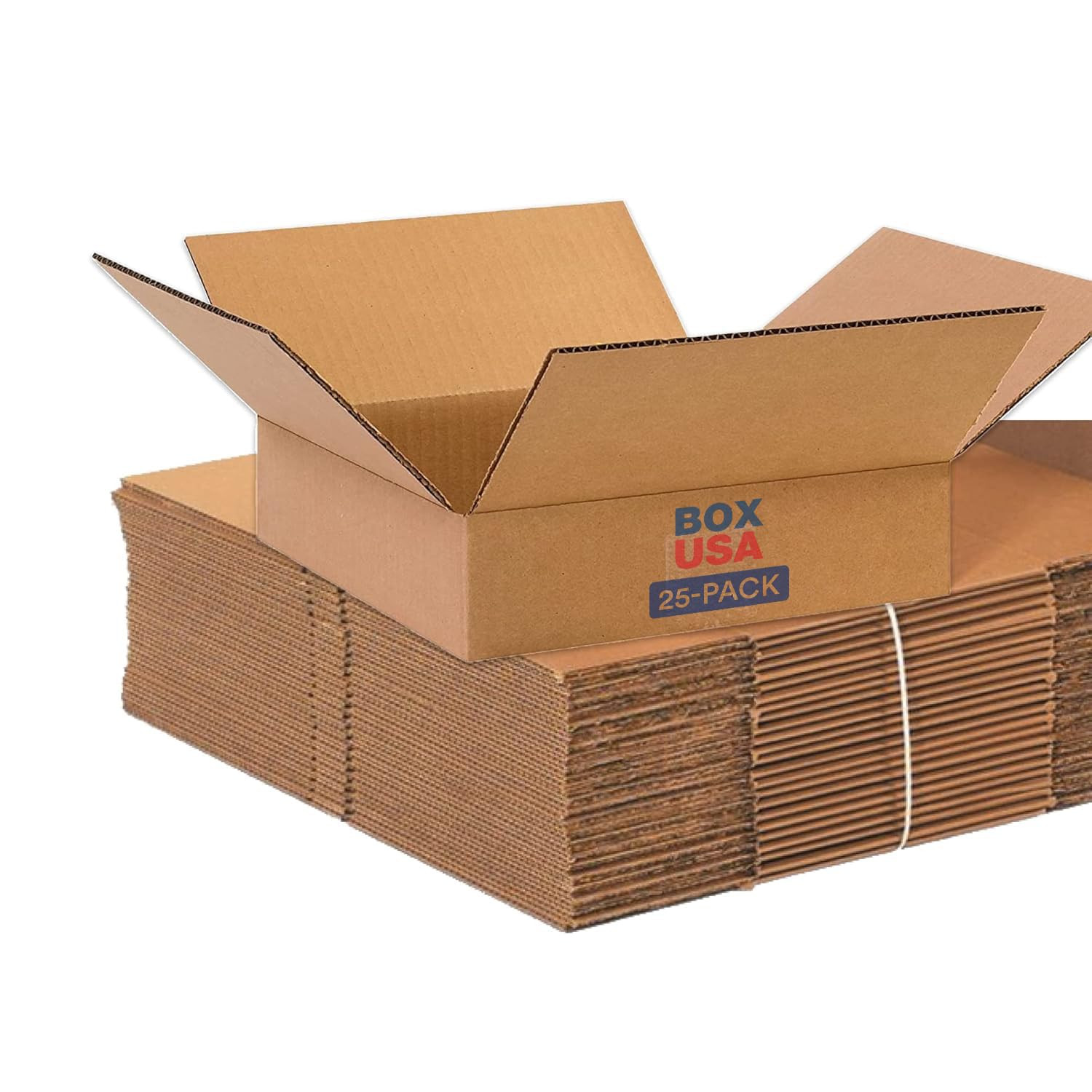 Shipping Boxes Flat 16″L X 16″W X 6″H, 25-Pack | Corrugated Cardboard Box for Pa