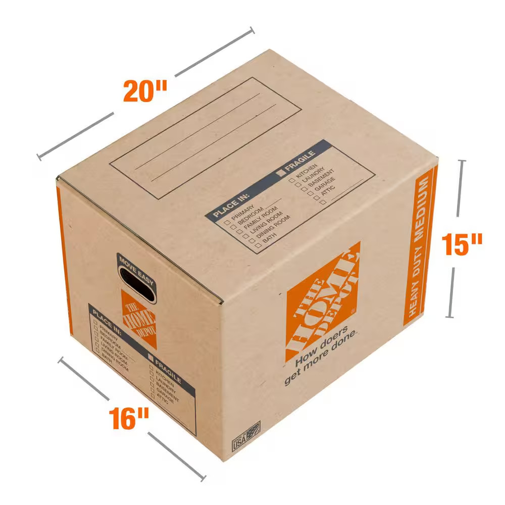 Medium Heavy Duty Moving, Shipping, Packing Box with Handles (10 Pack)