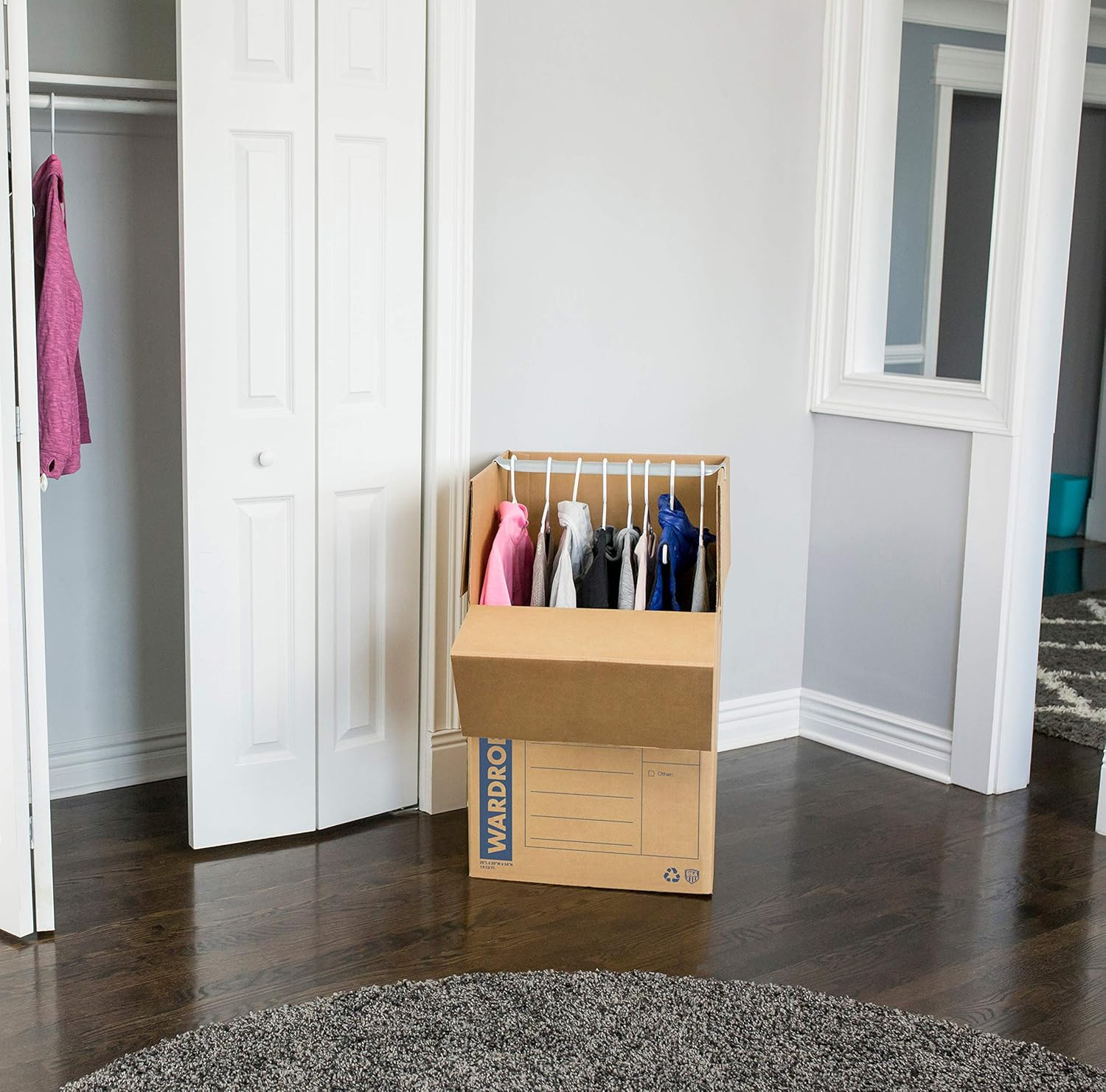 Bankers Box SmoothMove Wardrobe Moving Boxes, Tall, 24 x 24 x 40 Inches, 3 Pack