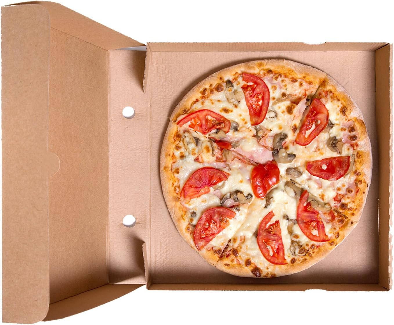 10″ X 10″ X 1.75″ Kraft Corrugated Cardboard Pizza Boxes (Pack of 12)