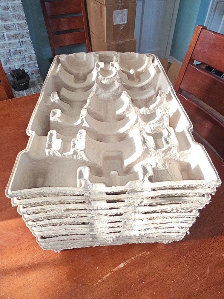 3-Bottle Molded Pulp Wine Shipper Trays – Case of 10 – Eco-Friendly Packaging