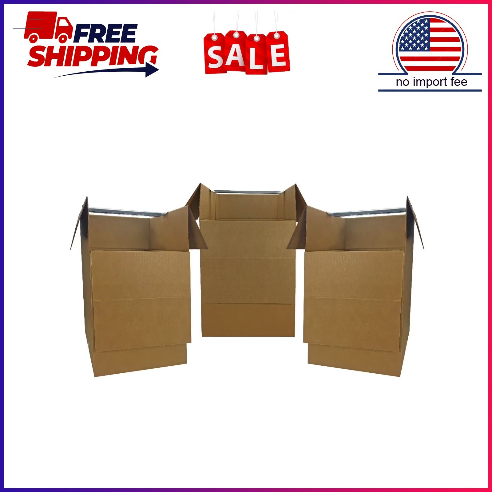 UBMOVE Shorty Space Saving Wardrobe Moving Boxes Bundle of 3