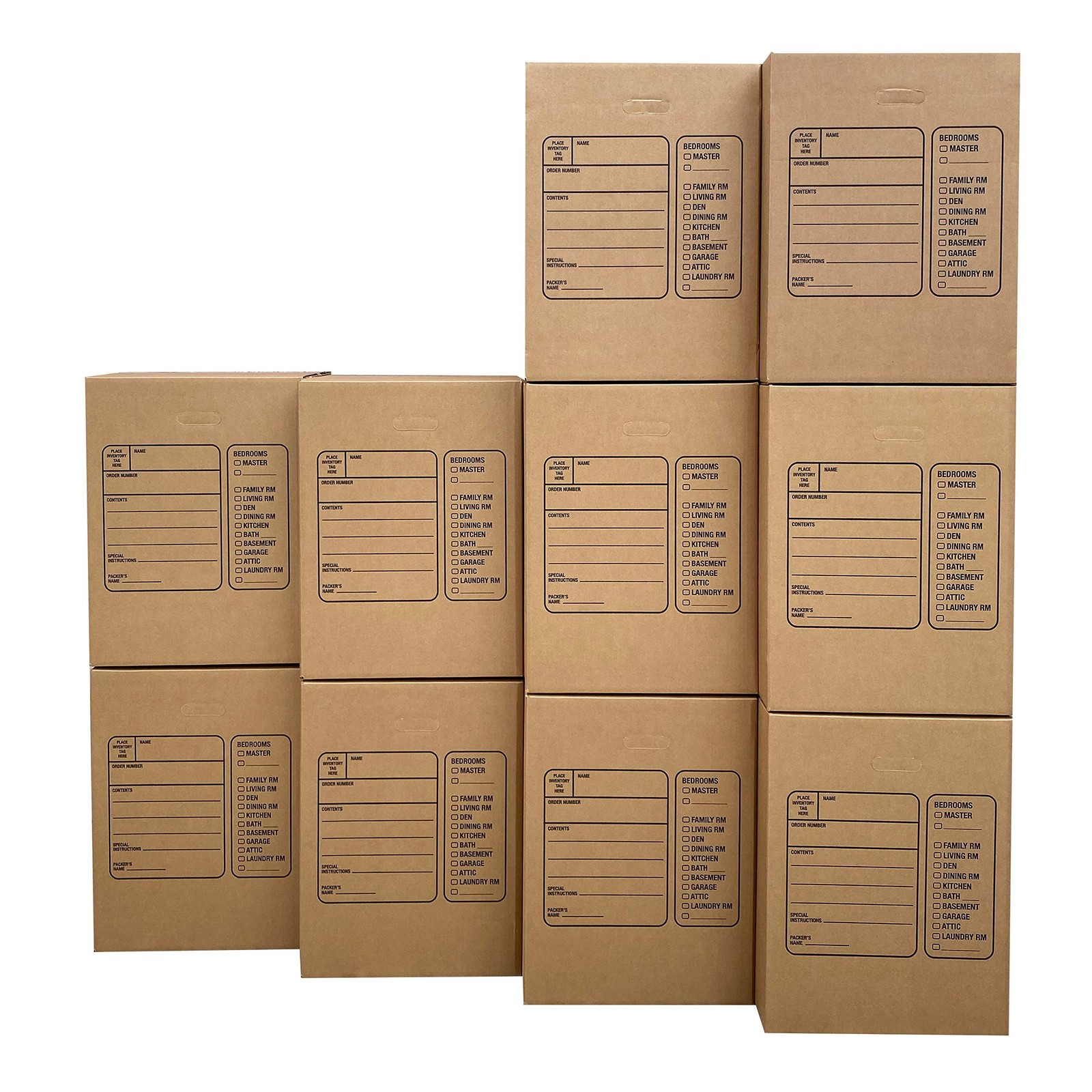 Uboxes Moving Boxes with Handles, 10 Premium Large, 18 18″ x x 24″, Brown