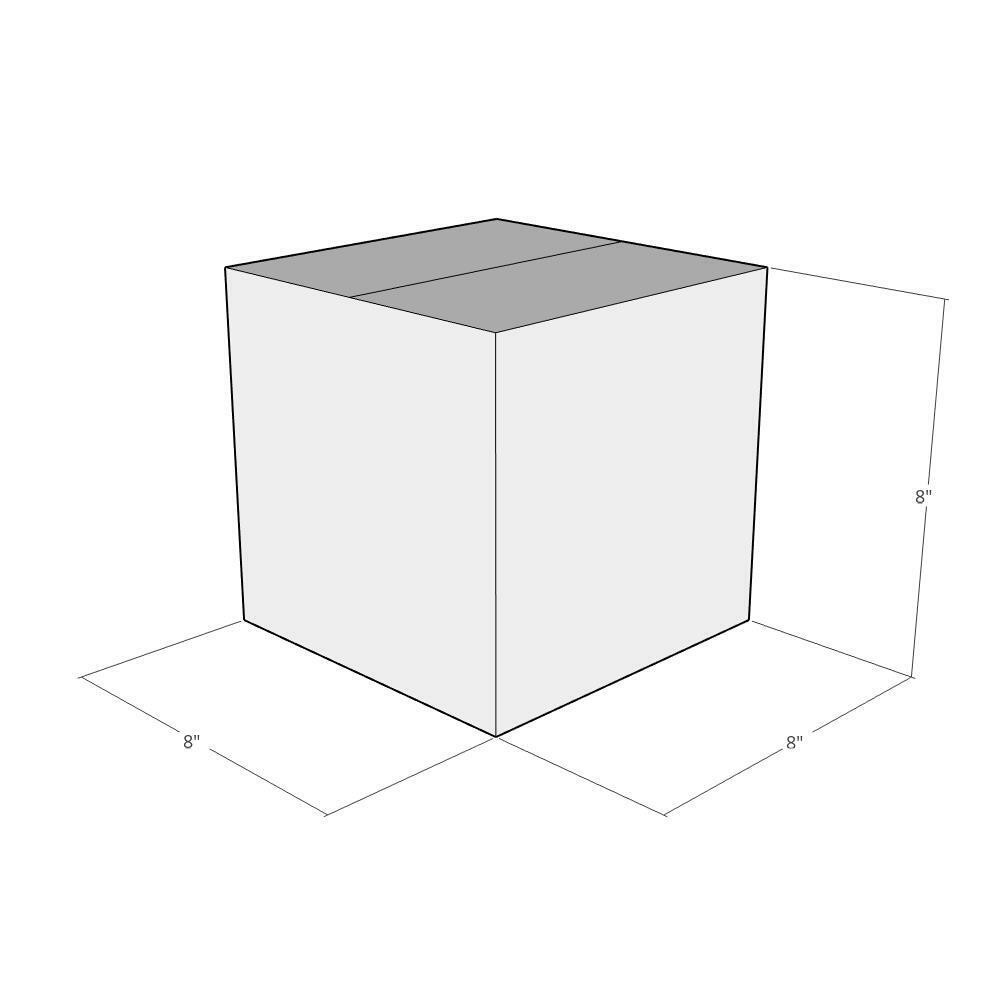 100 8x8x8 White Corrugated Shipping Boxes 48 ECT Double-Wall New