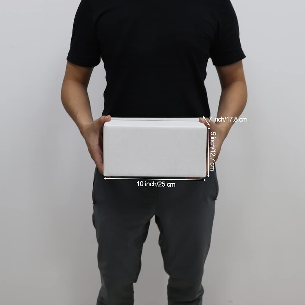 25 White Mailing Boxes, 10x7x5 Inches – Easy Assembly & Eco-Friendly Packaging