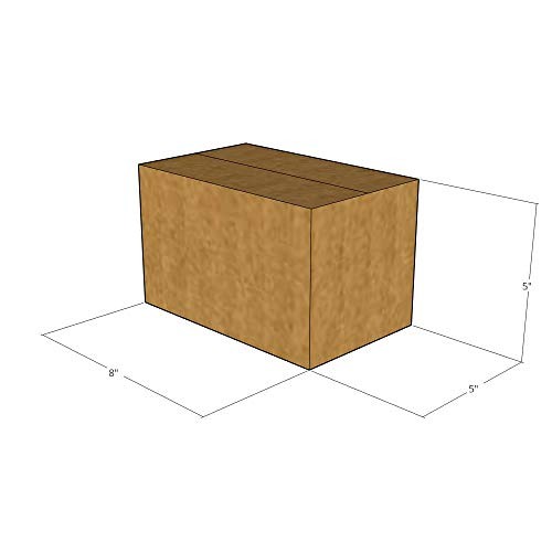 100 8x5x5 Kraft Brown Corrugated Shipping Boxes 32 ECT Single-Wall New