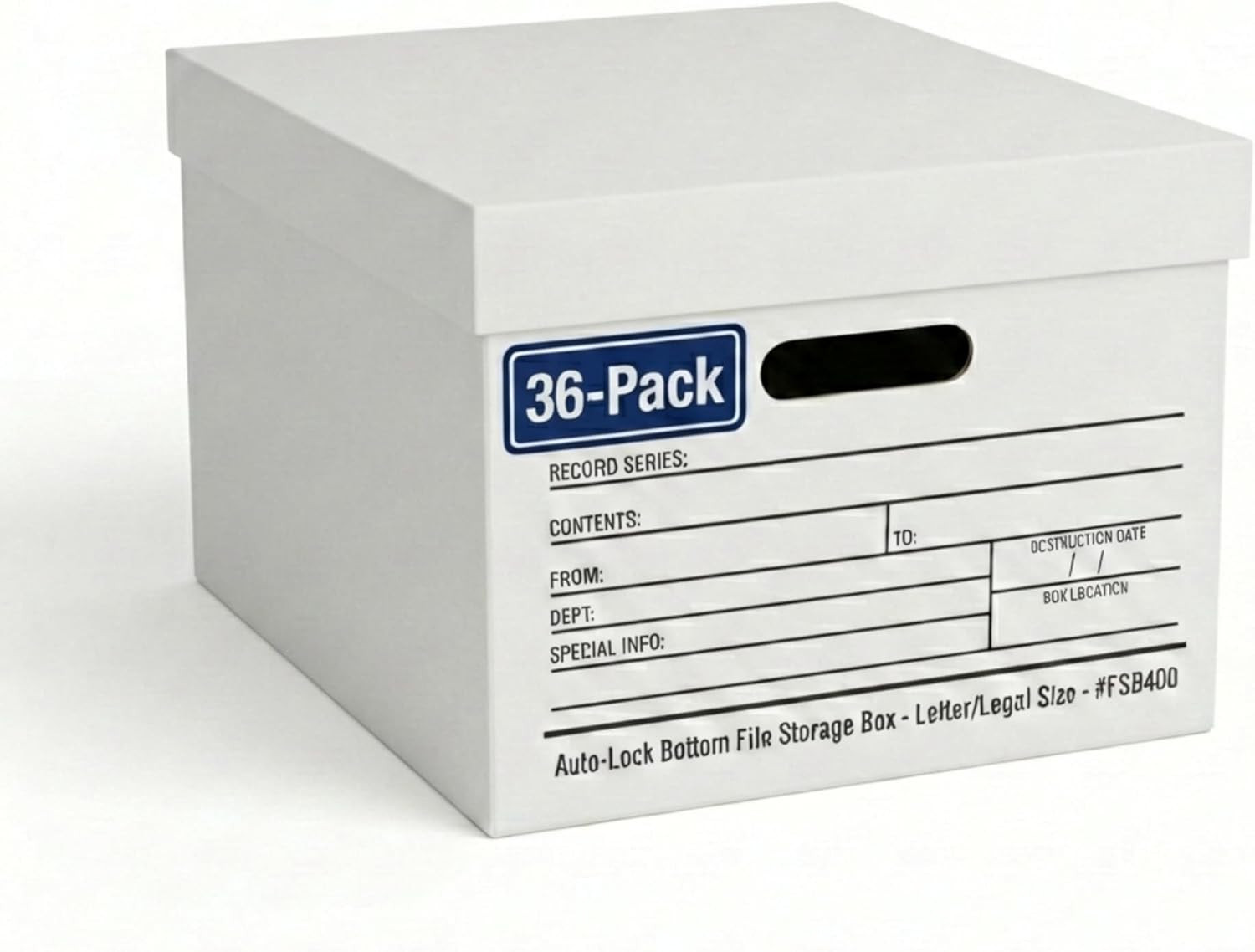 Boxes with Lids and Handles (36-Pack) – File Storage Boxes for Office Supplies,