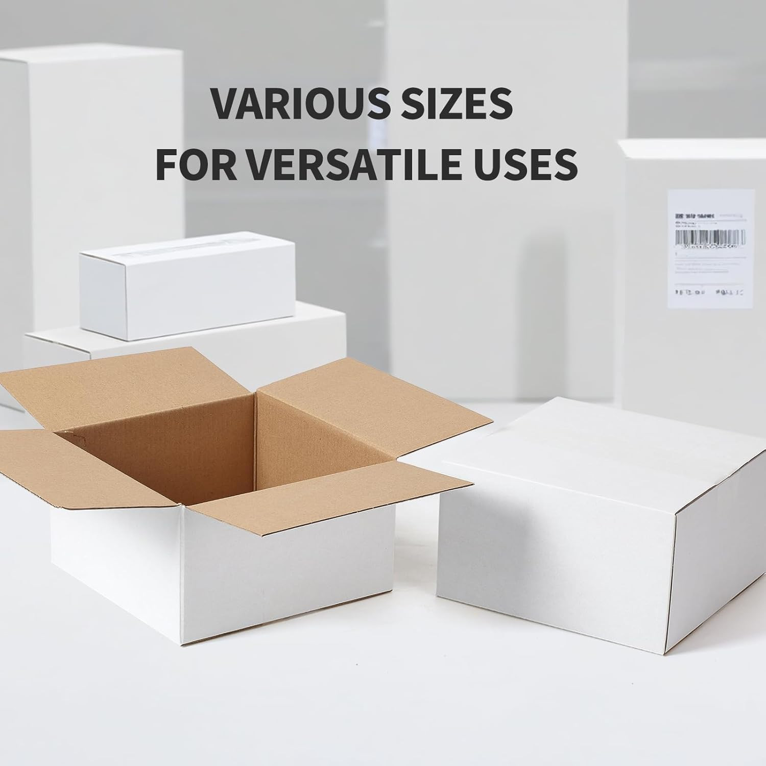Calenzana 7X7X4 Shipping Boxes Set of 40, White Corrugated Cardboard Box for Mai